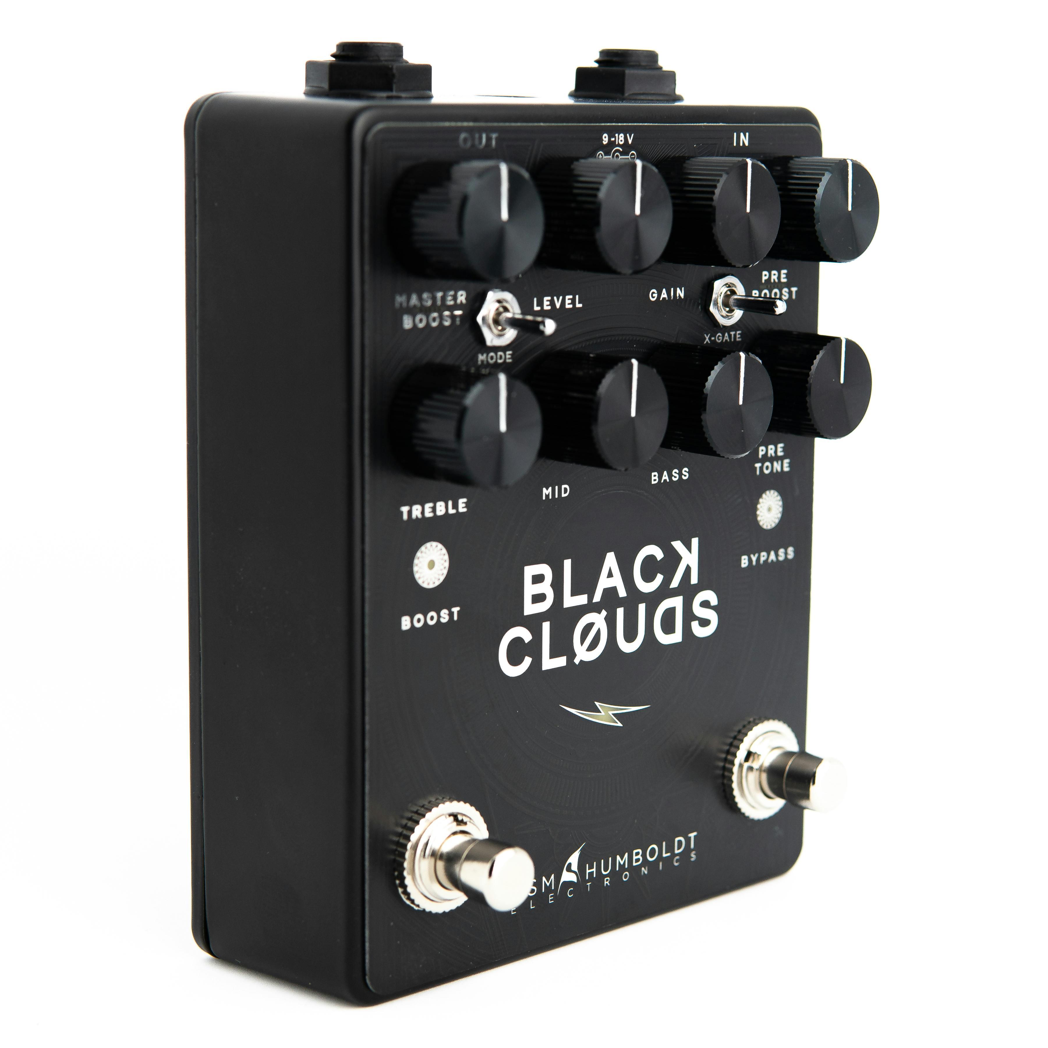 DSM and Humboldt Black Clouds Hi-Gain Drive Preamp Engine Pedal - BLACKCLOUDS-DSM-Humboldt-Black-Cloud-Pedal-Angle.jpg