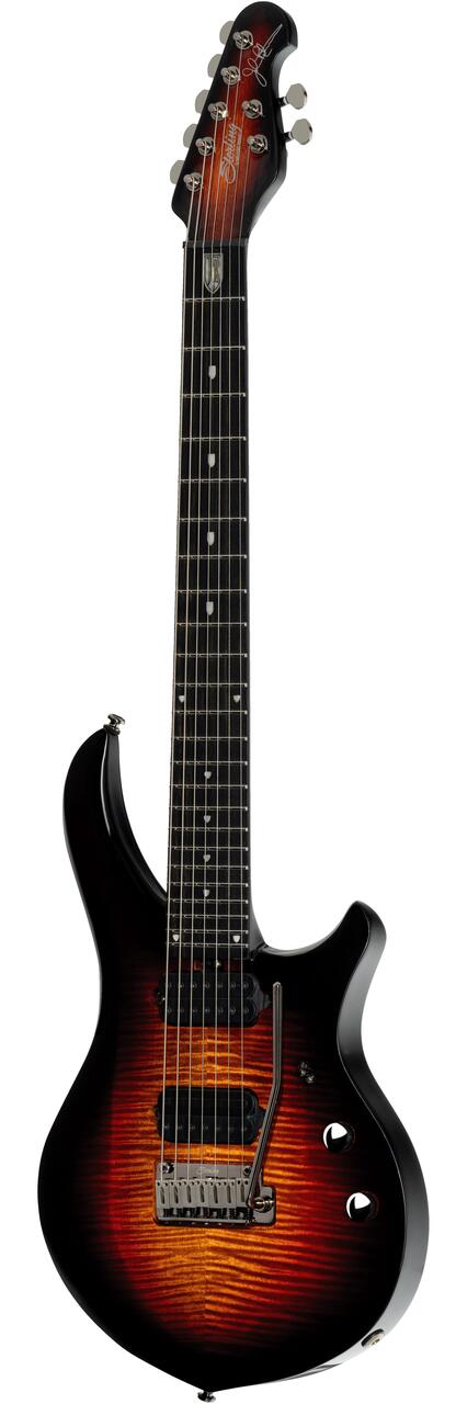 Sterling by Music Man Majesty 7 Dimarzio John Petrucci Signature 7-String Electric Guitar in Tiger Eye - MAJ270XFMTGEE1WB-Angle.jpg