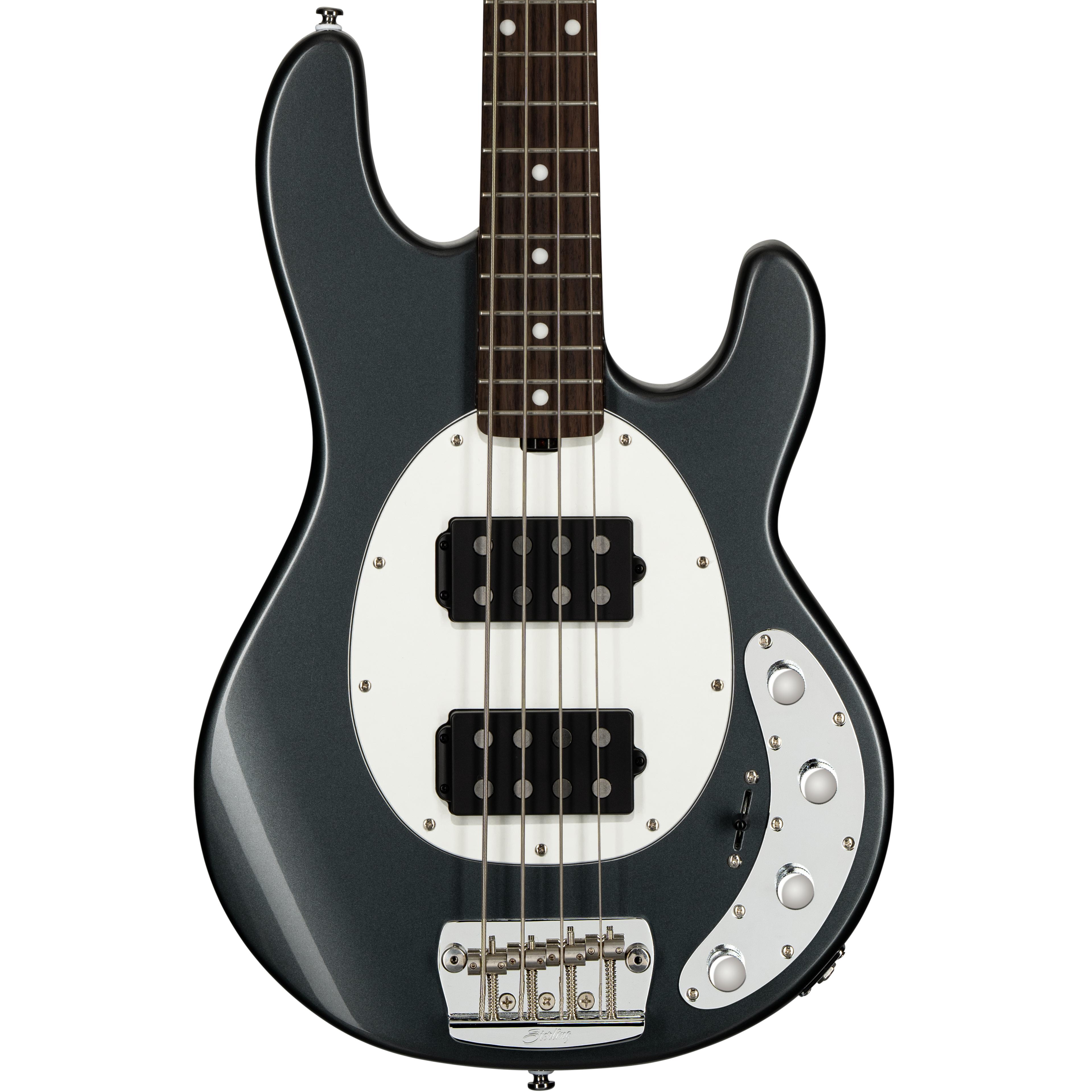 Sterling by Music Man StingRay RAY34 HH Bass Guitar in Charcoal
