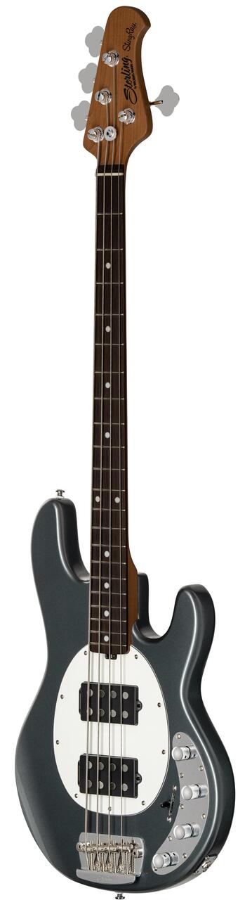 Sterling by Music Man StingRay RAY34 HH Bass Guitar in Charcoal Frost - RAY34HHCFRR2-Angle.jpg