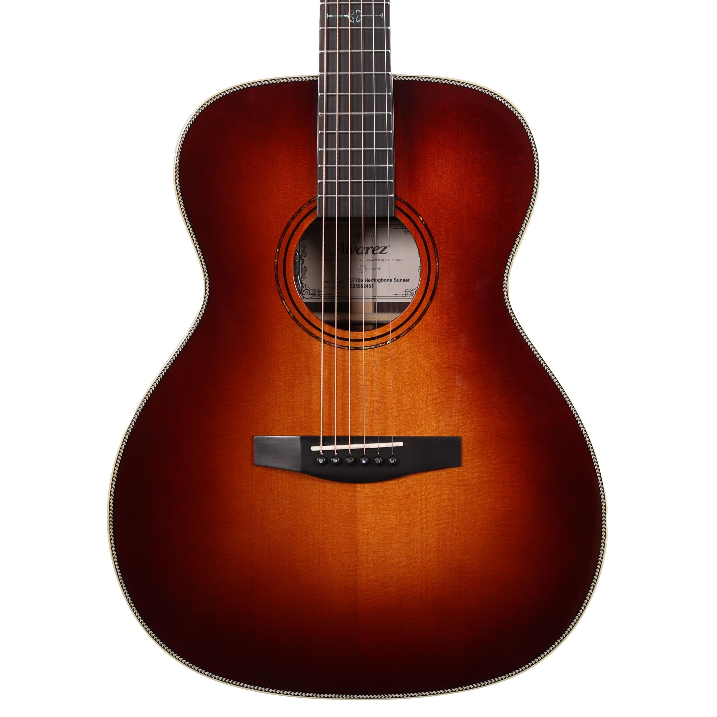 B Stock : Alvarez LF70e Laureate Folk OM Acoustic Herringbone Sunset - LR Baggs HiFi Pickup 001 - B-LF70E-0001 (3).jpg