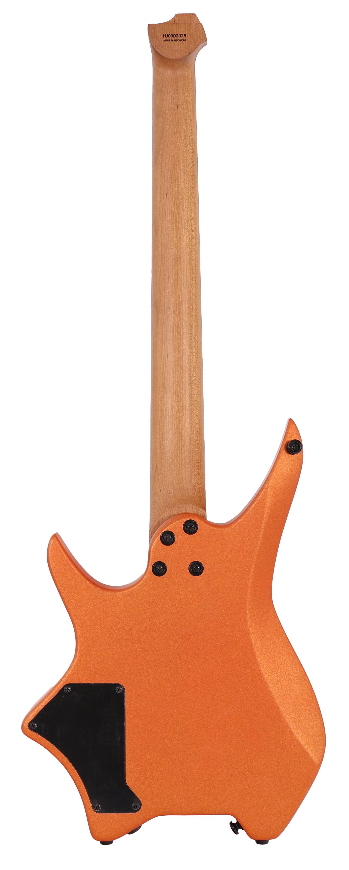 B Stock : Hils HN3 Headless Guitar in Satin Metallic Coral Orange 0 Finish crack by nck-heel join 002 - B-HN3SMCO-0002 (4).jpg