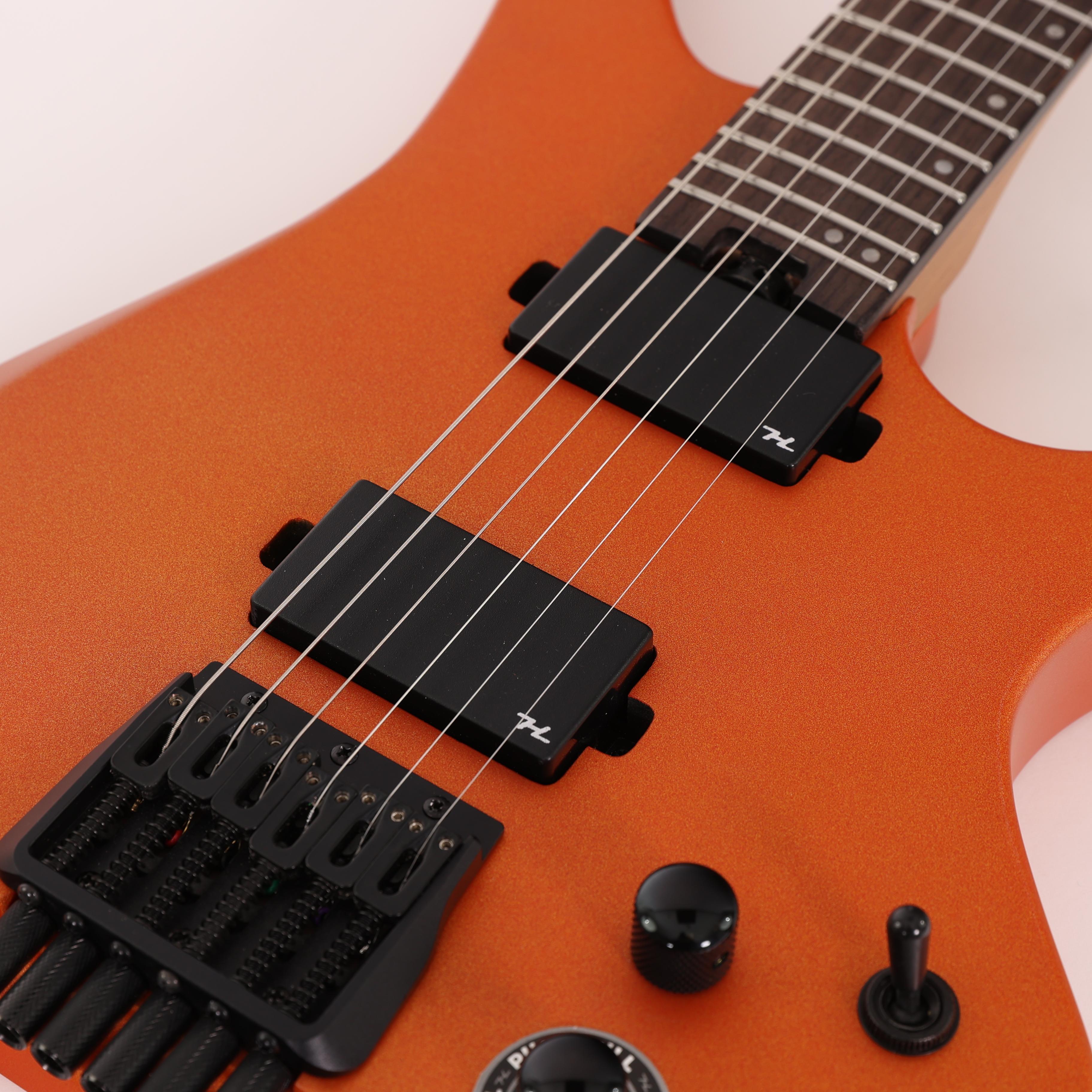 B Stock : Hils HN3 Headless Guitar in Satin Metallic Coral Orange 0 Finish crack by nck-heel join 002 - B-HN3SMCO-0002 (9).jpg