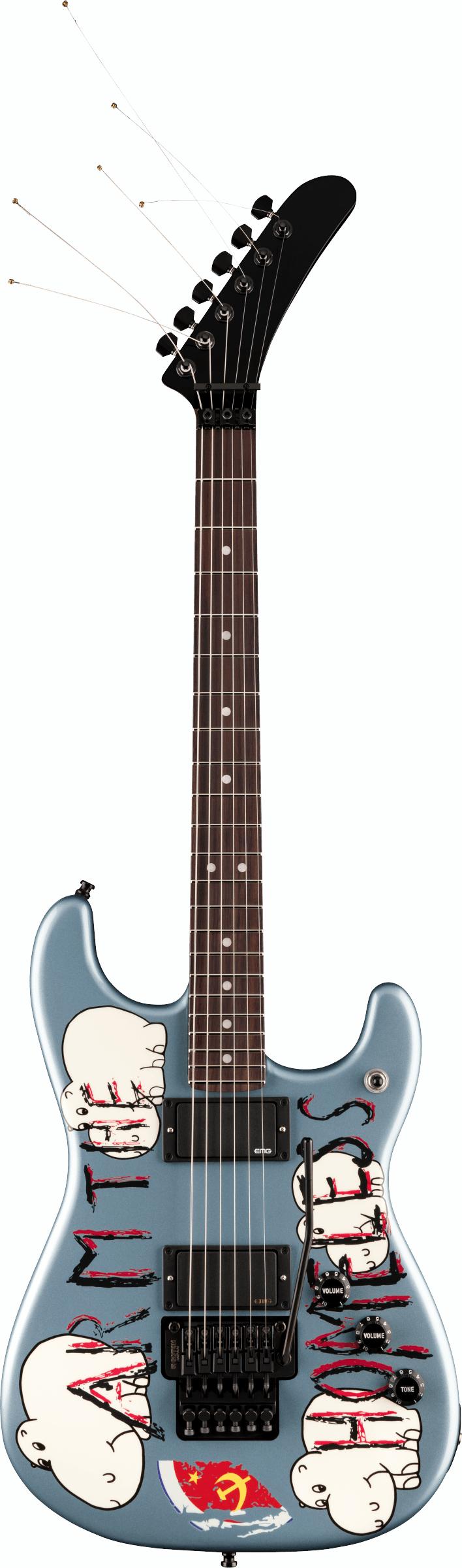 Fender Tom Morello Signature "Arm The Homeless" Electric Guitar in Blue Ice Metallic - 0140360783-Front.jpg