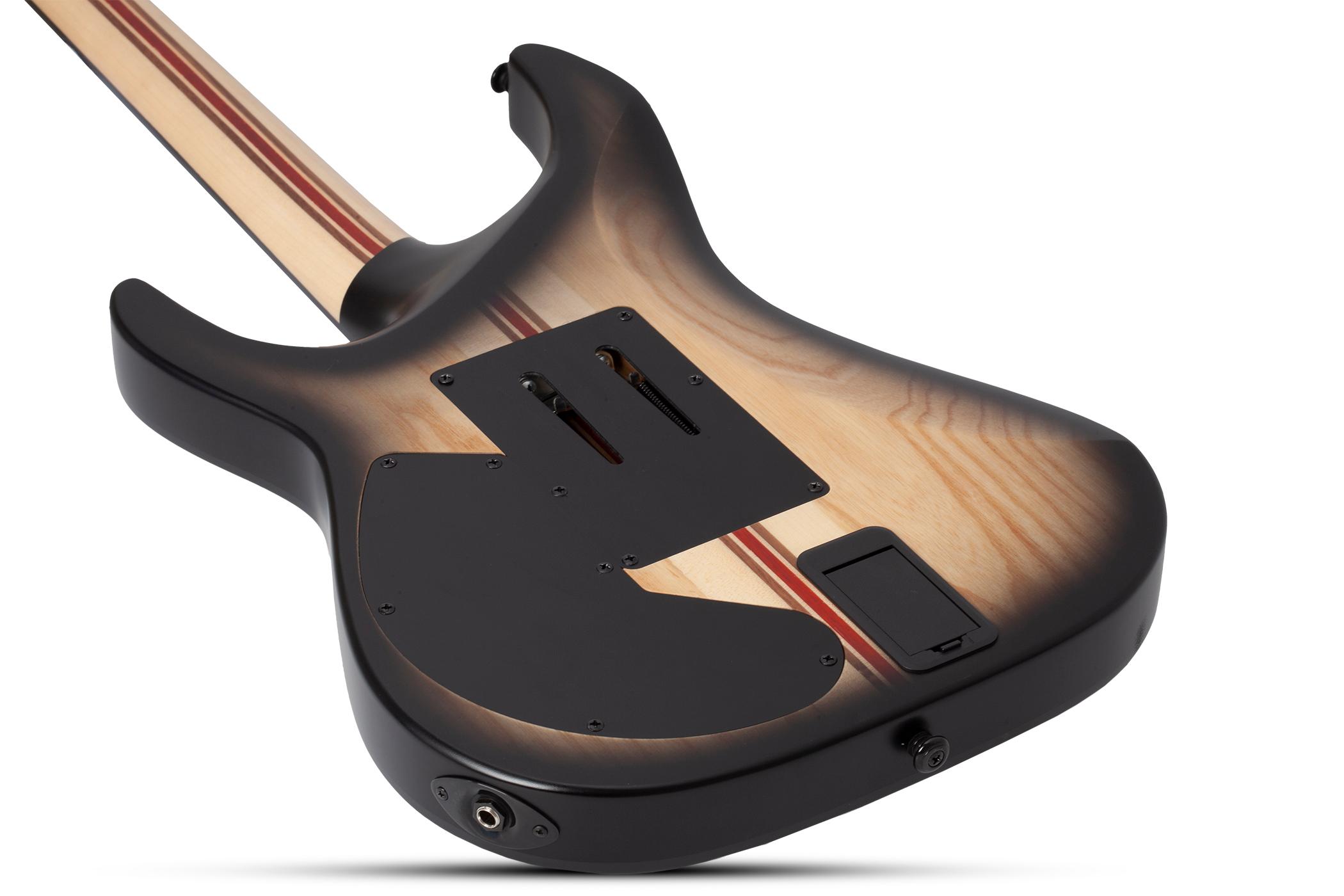Schecter C-1 FR-S Pale Moon Electric Guitar in Natural Satin Black Burst - SCH-GTR-693-Body-Angle-Back.jpg