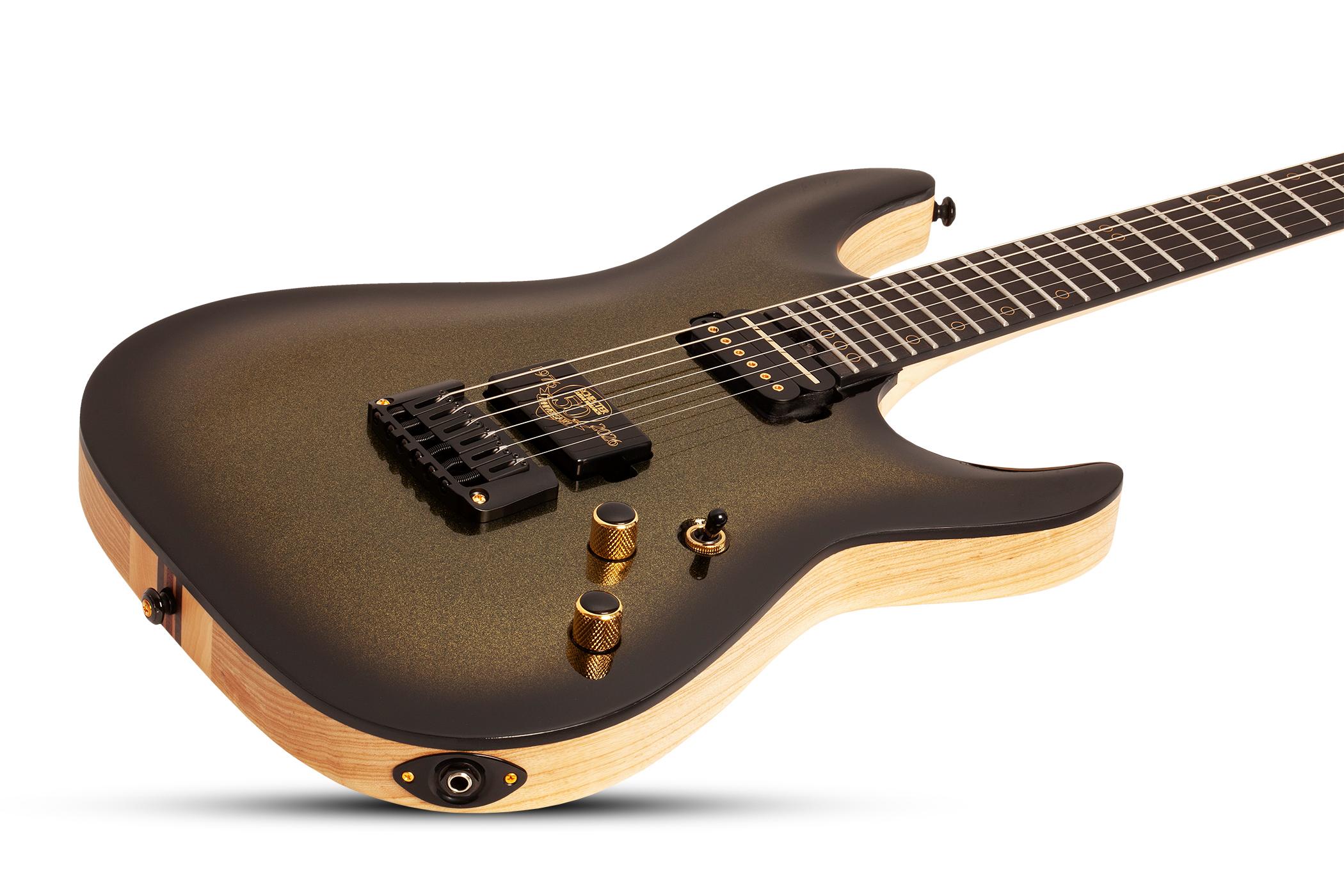 Schecter C-1 50th Anniversary Electric Guitar in Gold Burst - SCH-GTR-4135-Body-Angle.jpg
