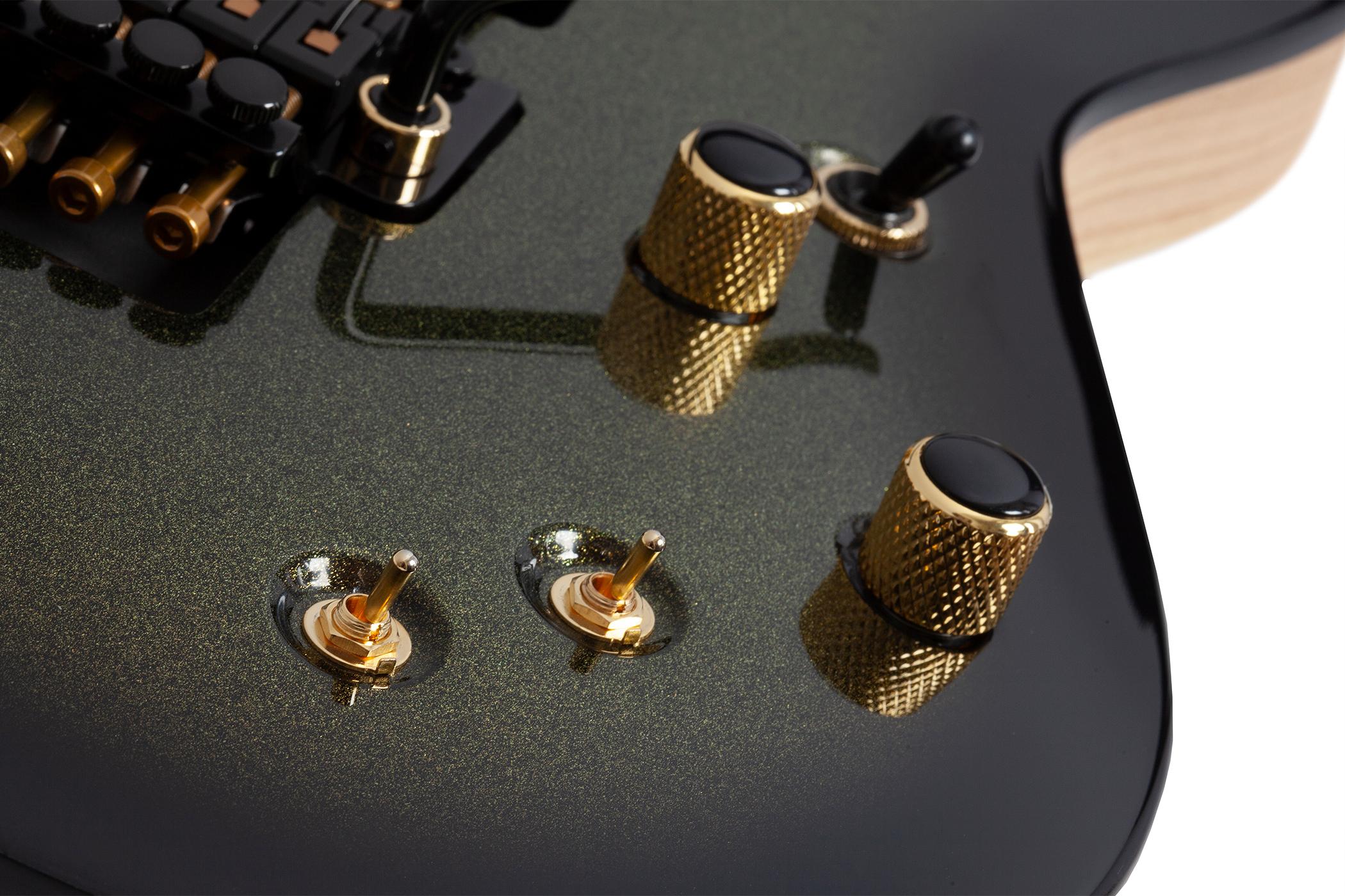 Schecter C-1 FR-S 50th Anniversary Electric Guitar in Gold Burst - SCH-GTR-4137-Controls.jpg