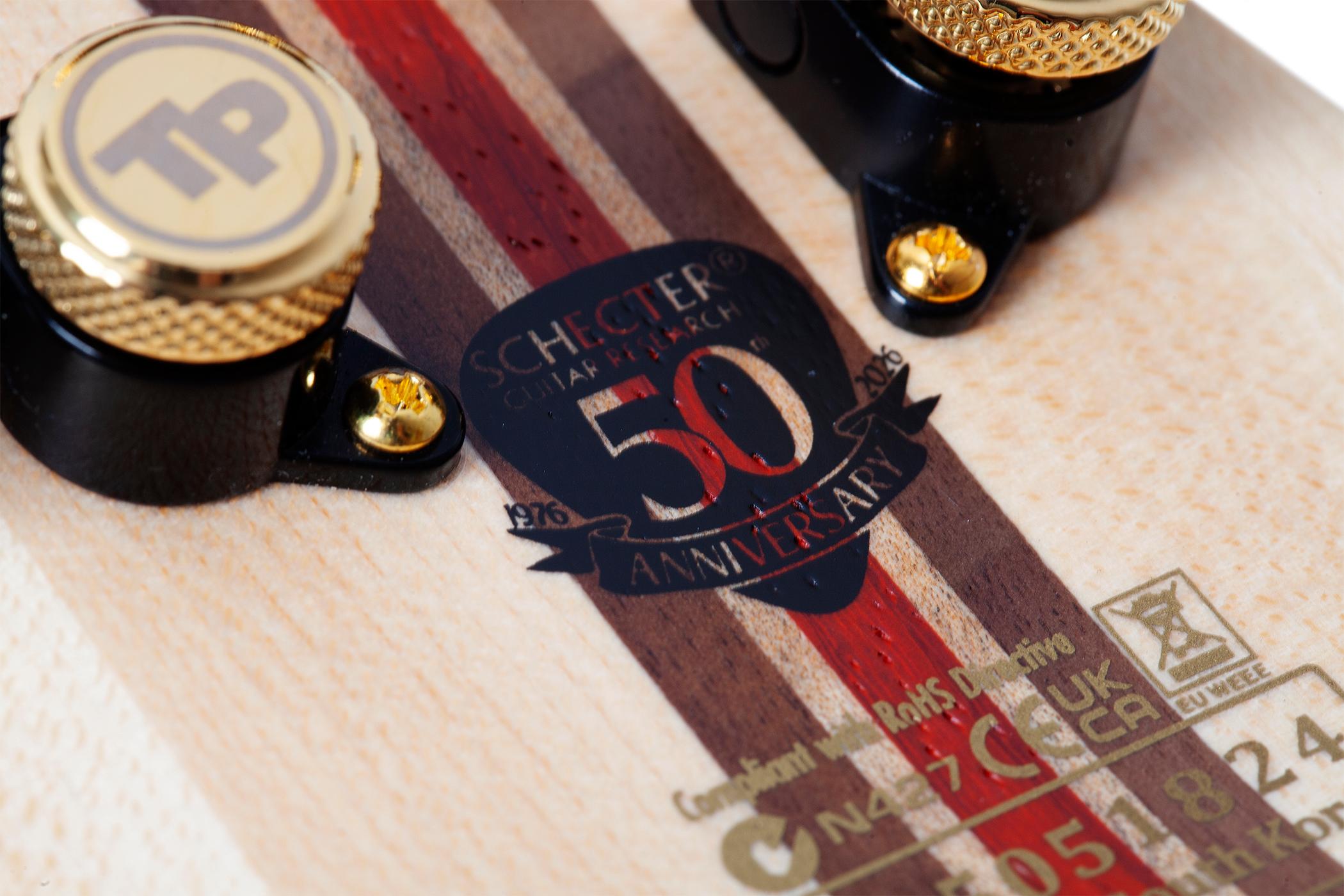 Schecter C-1 FR-S 50th Anniversary Electric Guitar in Gold Burst - SCH-GTR-4137-50th-Anniversray-Logo.jpg