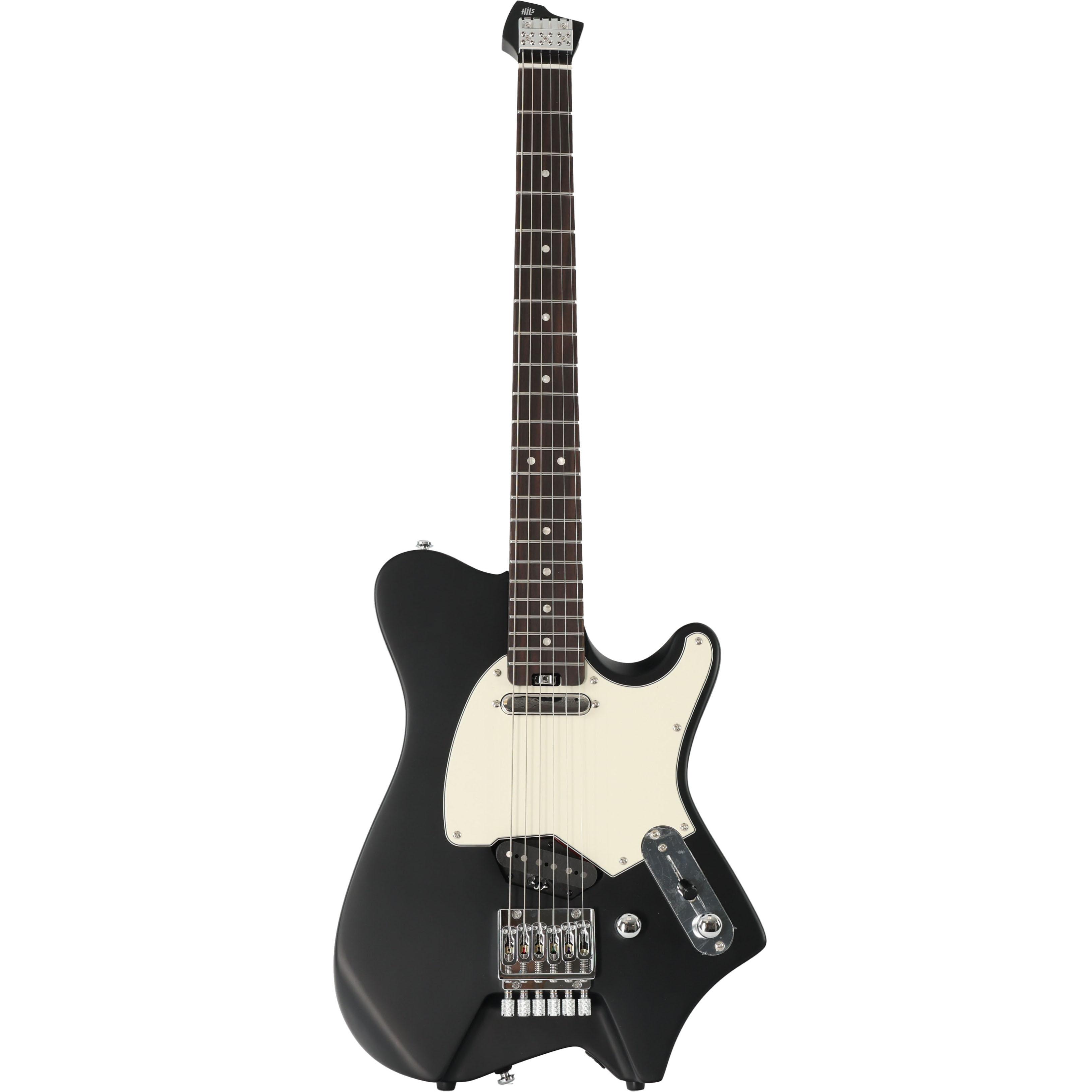 HILS HNT1 T-Style Headless Electric Guitar in Satin Black - HNT1RS-BK-Photo-Front.jpg