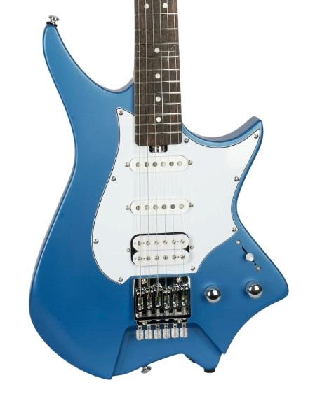 HILS HNS1 S-Style Headless Electric Guitar in Satin Ocean Blue - HNS1RS-MOB.jpg
