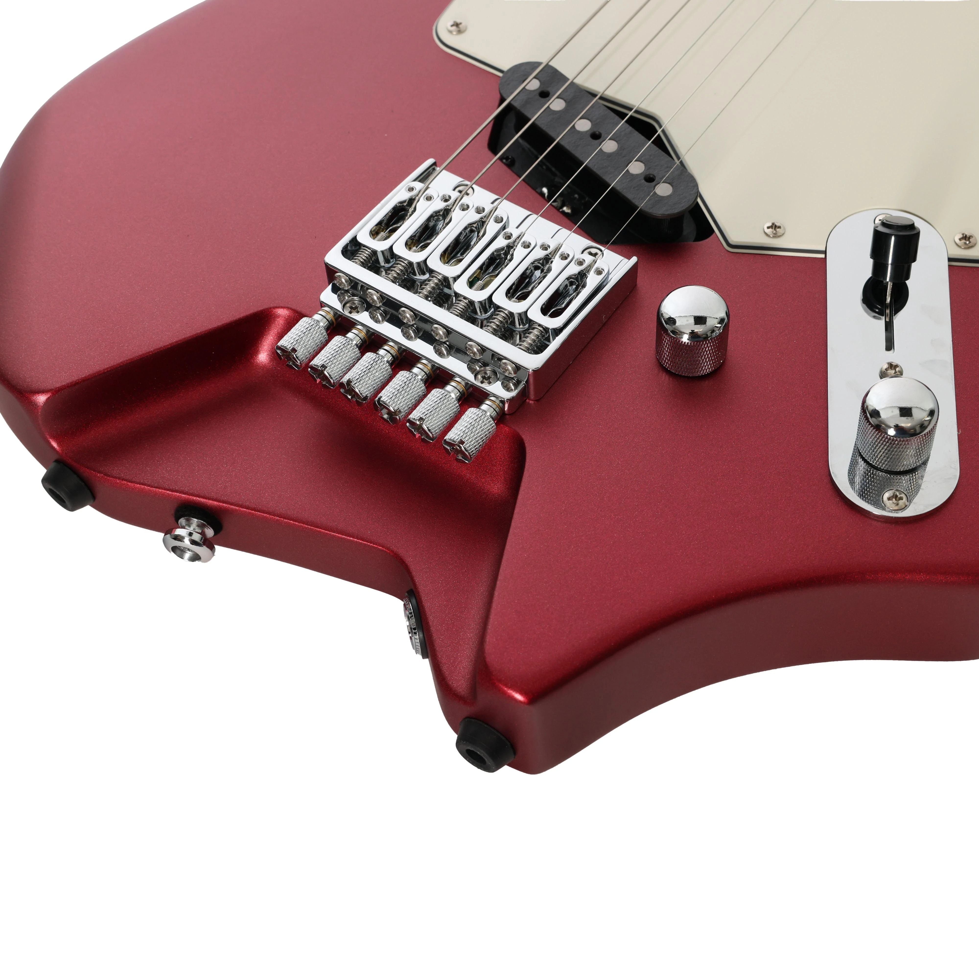 HILS HNT1 T-Style Headless Electric Guitar in Satin Ruby Red - HNT1MS-RR-Photo-Bridge.jpg