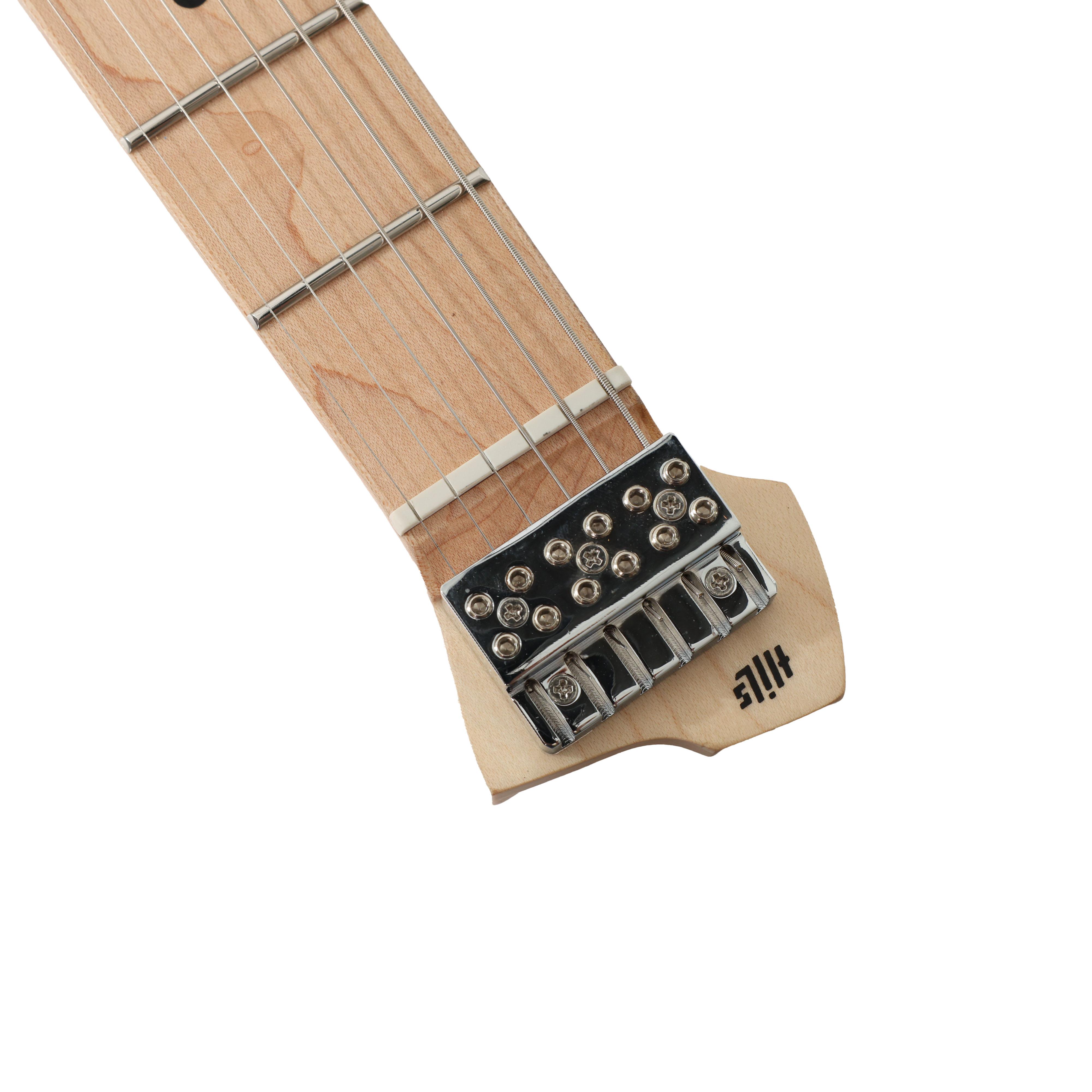 HILS HNS1 S-Style Headless Electric Guitar in Satin Emerald Green - HNS1MS-MEG-Photo-Nut.jpg