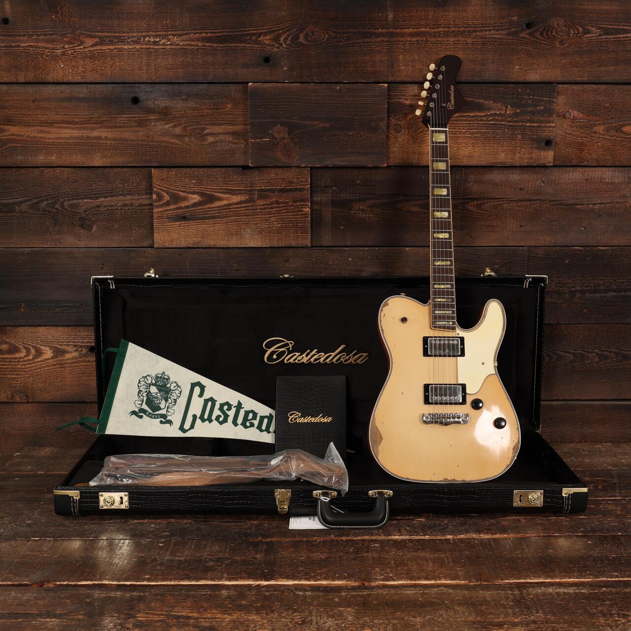 Castedosa Marianna Carve Top Electric Guitar with TS Humbuckers in Burnt Marshmallow, Medium Aged - 446 (18).JPG