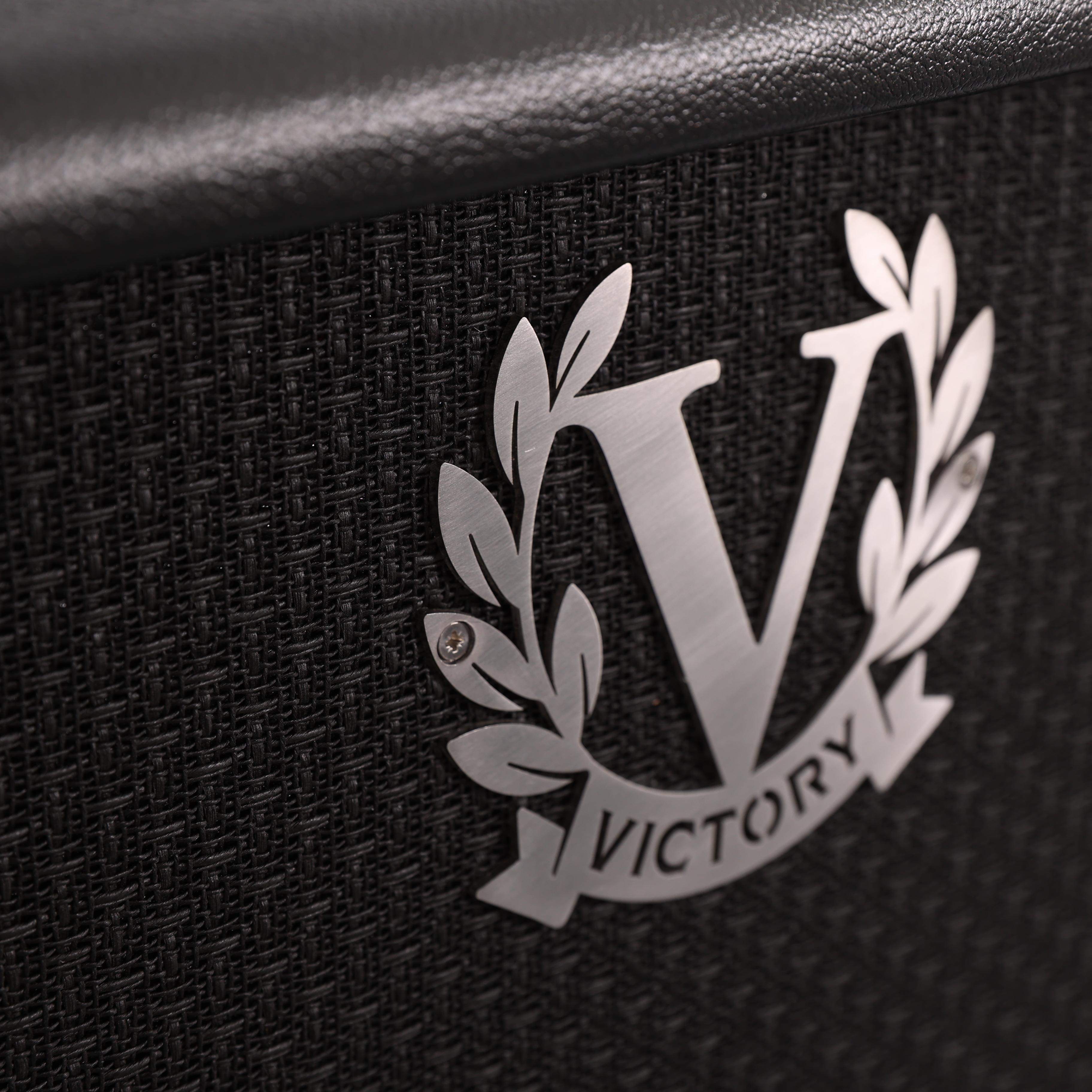 Victory MK 112 Open-Back Speaker Cabinet in Black with Celestion Alnico Gold Speaker - MK112-CG30-BK-SS-BK-Logo.jpg