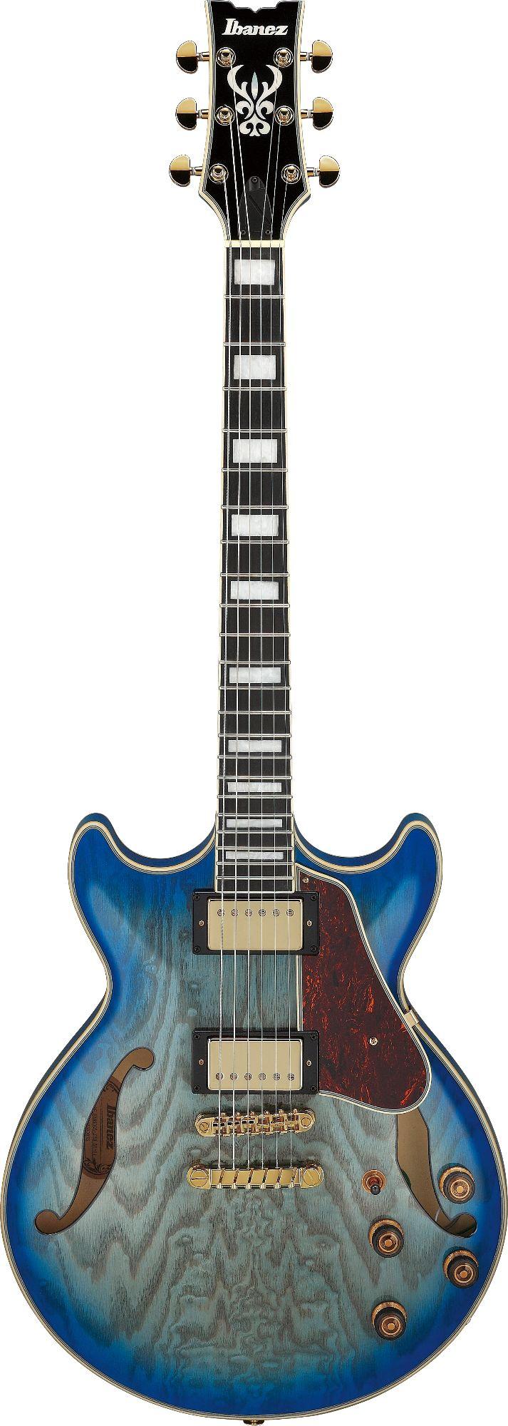 Ibanez AM93QA-JBB Artcore Expressionist Semi-Hollow Electric Guitar in Jet Blue Burst - AM93QA_JBB_5B_01_A_compressed.jpg