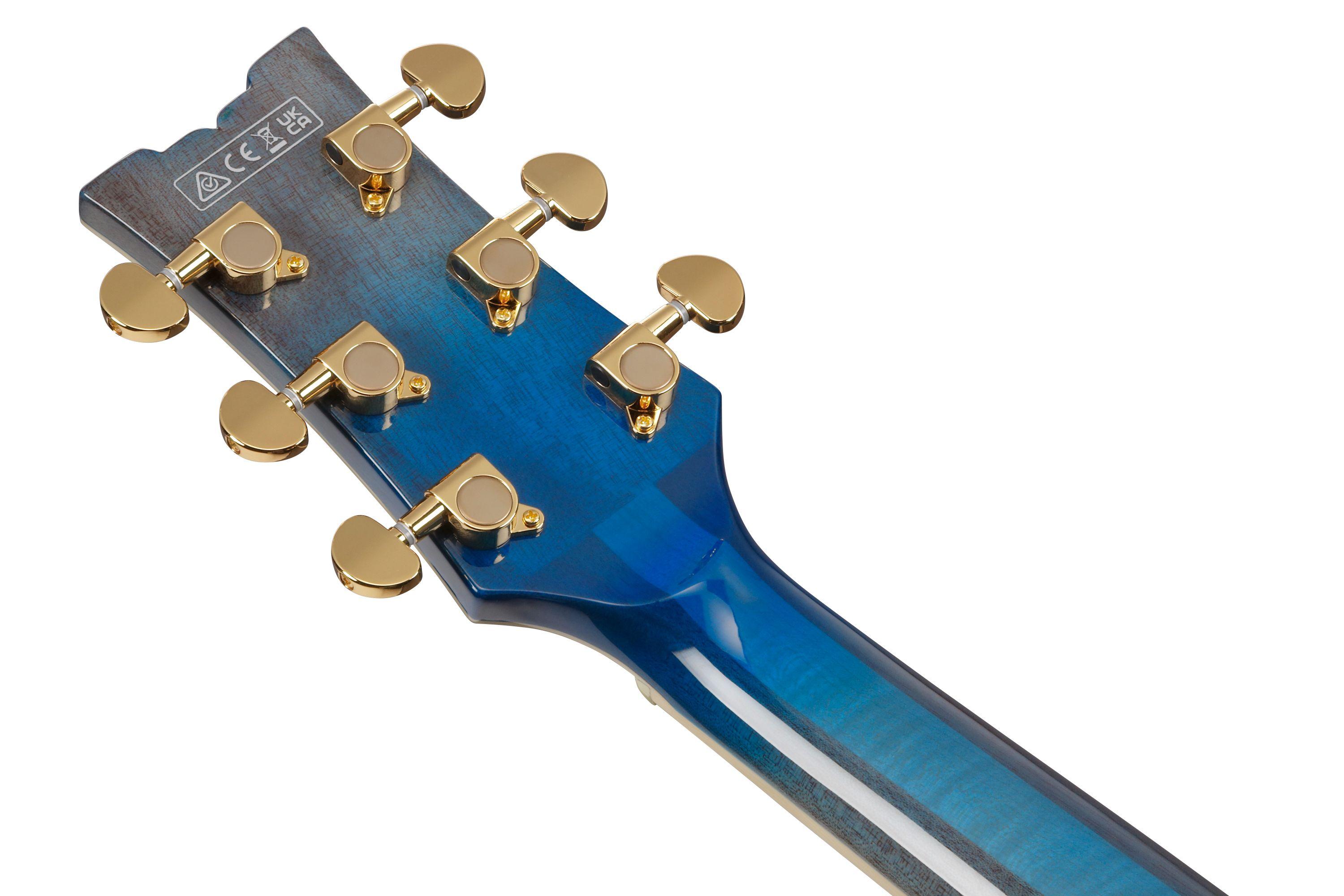 Ibanez AM93QA-JBB Artcore Expressionist Semi-Hollow Electric Guitar in Jet Blue Burst - AM93QA_JBB_5B_01_K_compressed.jpg