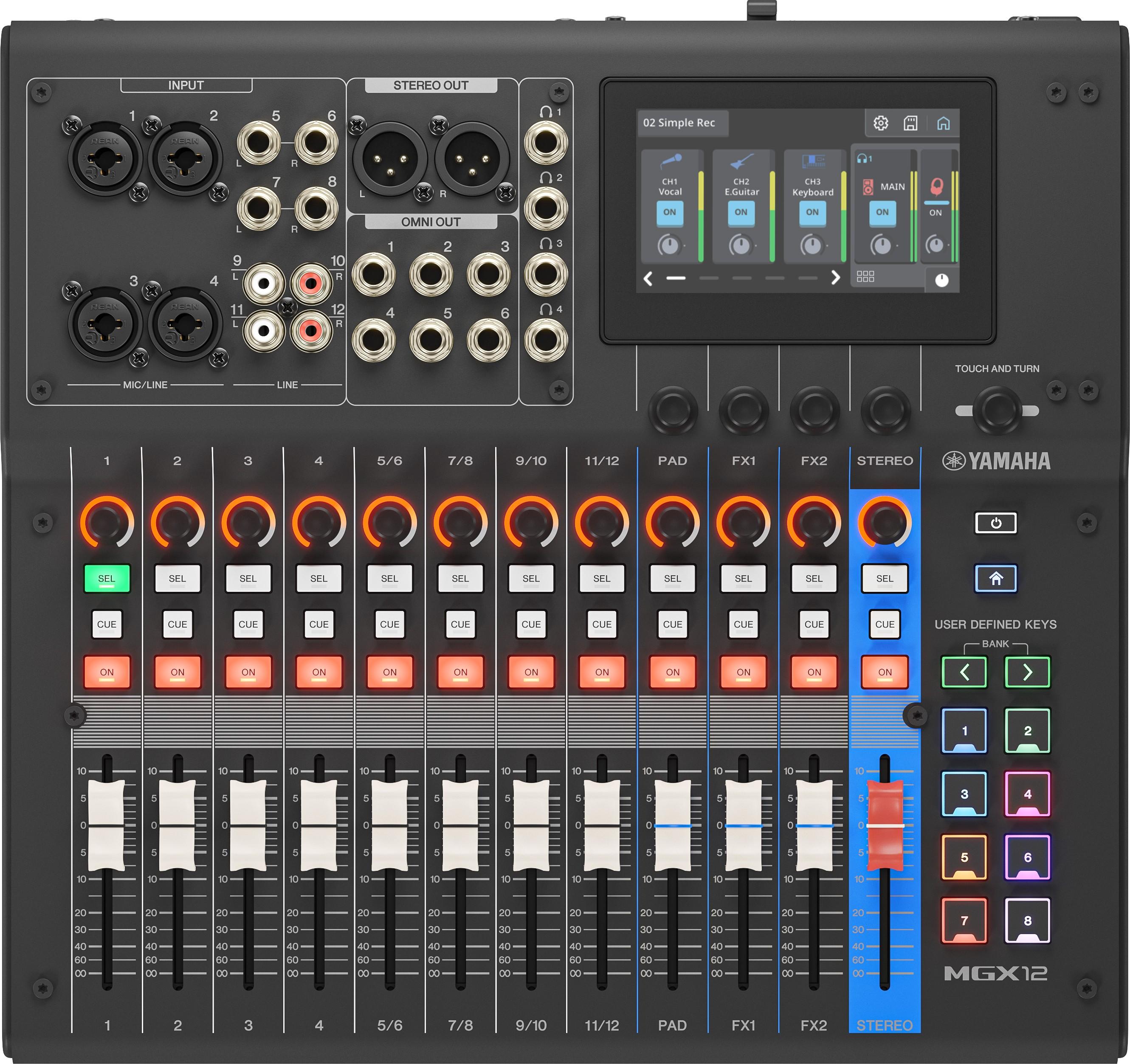 Yamaha MGX12 B - 12 Channel Digital Mixer - Black - Andertons