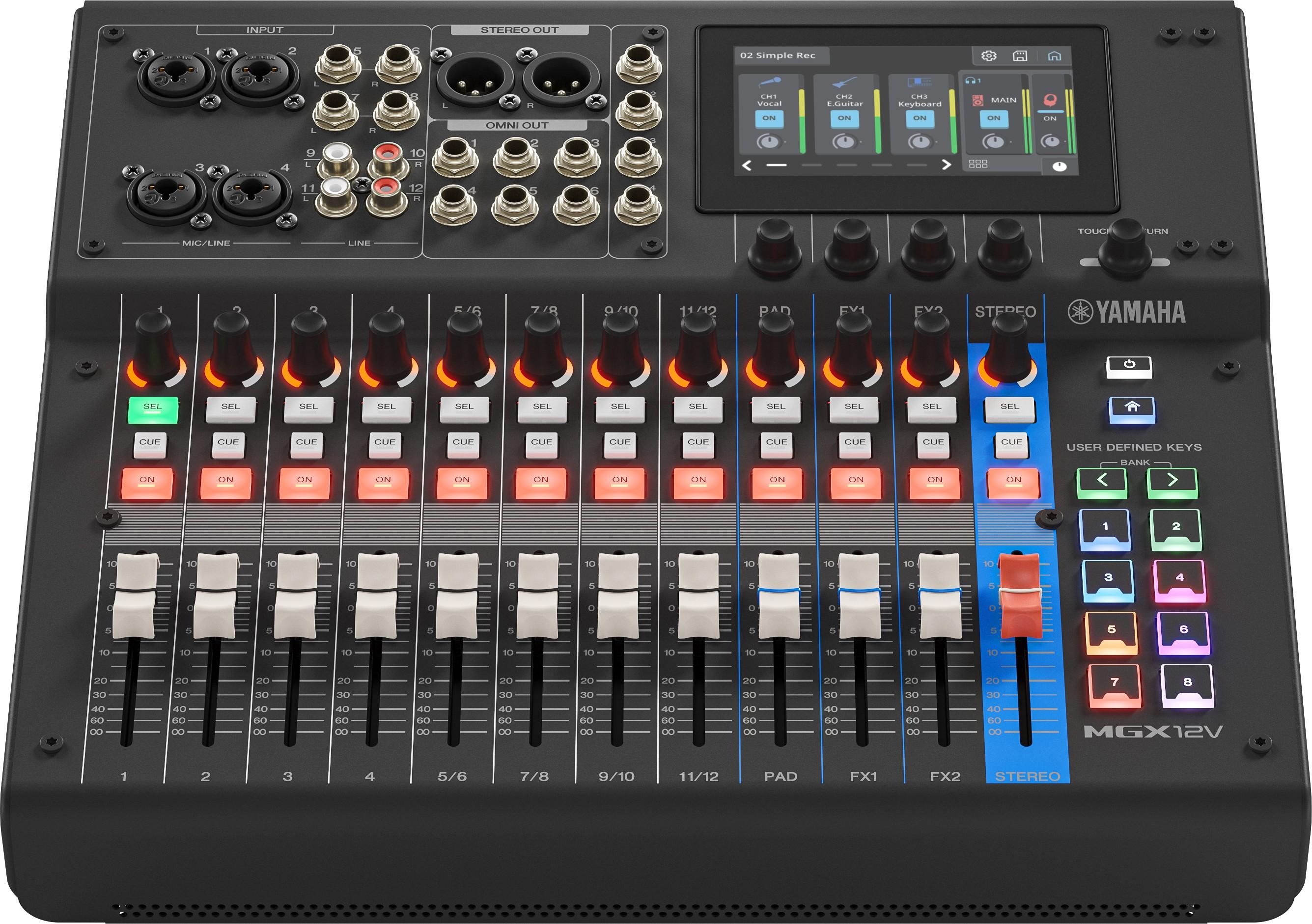 Yamaha MGX12V-B 12 Channel Digital Mixer - Black with Video Thru - MGX12V-B_1.jpg