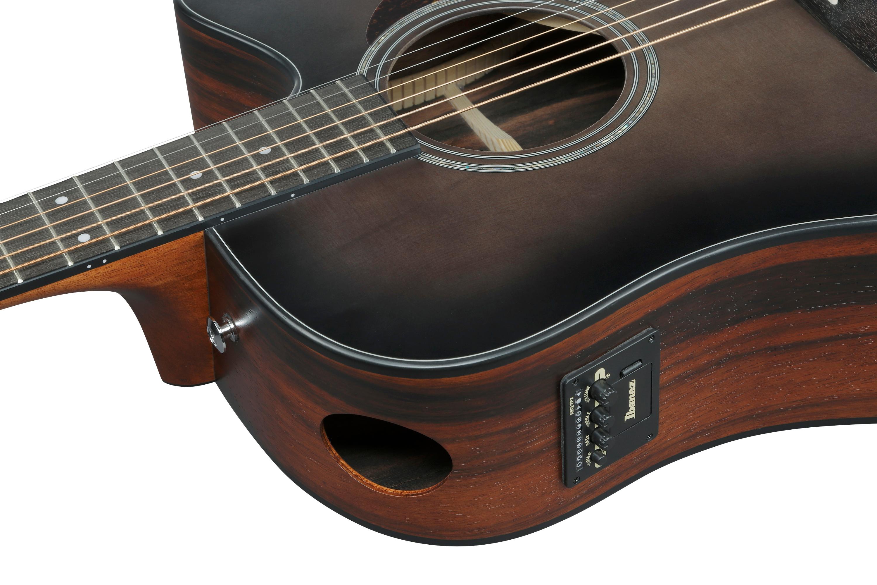 Ibanez AAD70CE-TBN Electro Acoustic Guitar in Transparent Charcoal Burst Low Gloss - AAD70CE_TBN_2Y_01_N.jpg