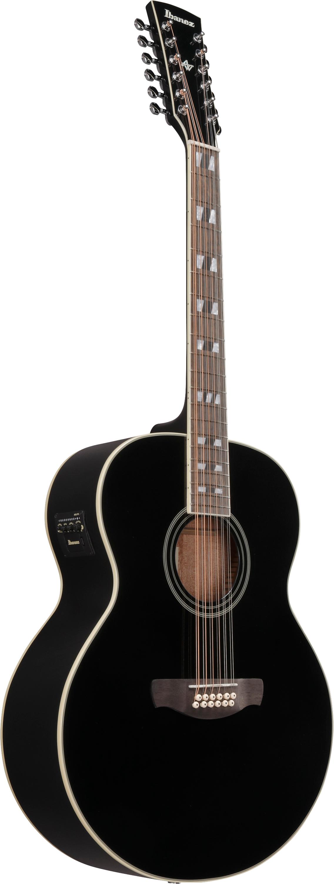 Ibanez AJ7012M1E-BK Artwood 12-String Electro Acoustic Guitar in Black High Gloss - AJ7012M1E_BK_1P_01_E.jpg
