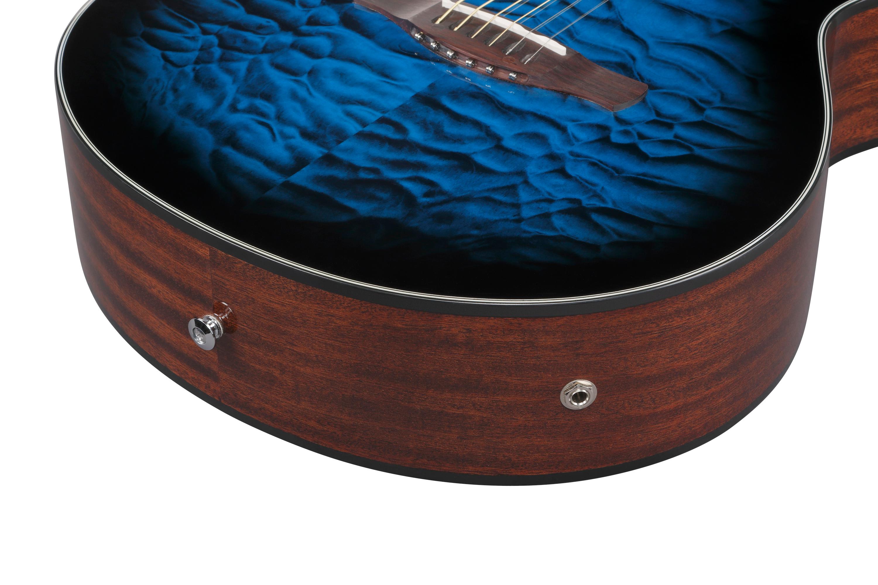 Ibanez AEWC16QA-TLH Electro Acoustic Guitar in Transparent Blue Sunburst High Gloss - AEWC16QA_TLH_5B_01_M.jpg