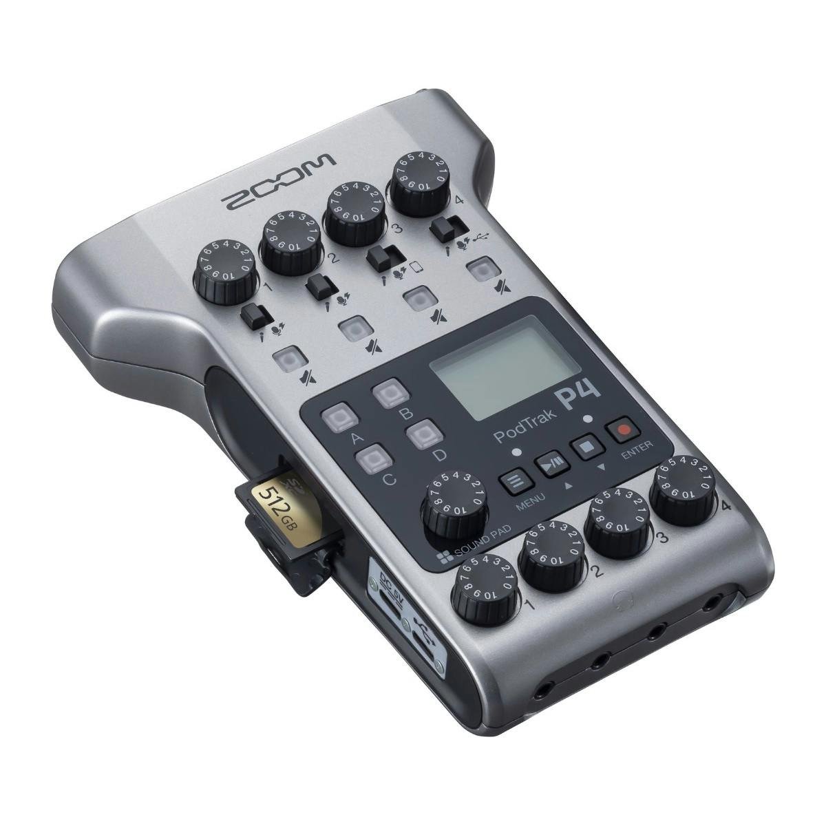 Zoom PodTrak P4 Podcast Recorder - 401458-Zoom-PodTrak-P4-Angle.jpg