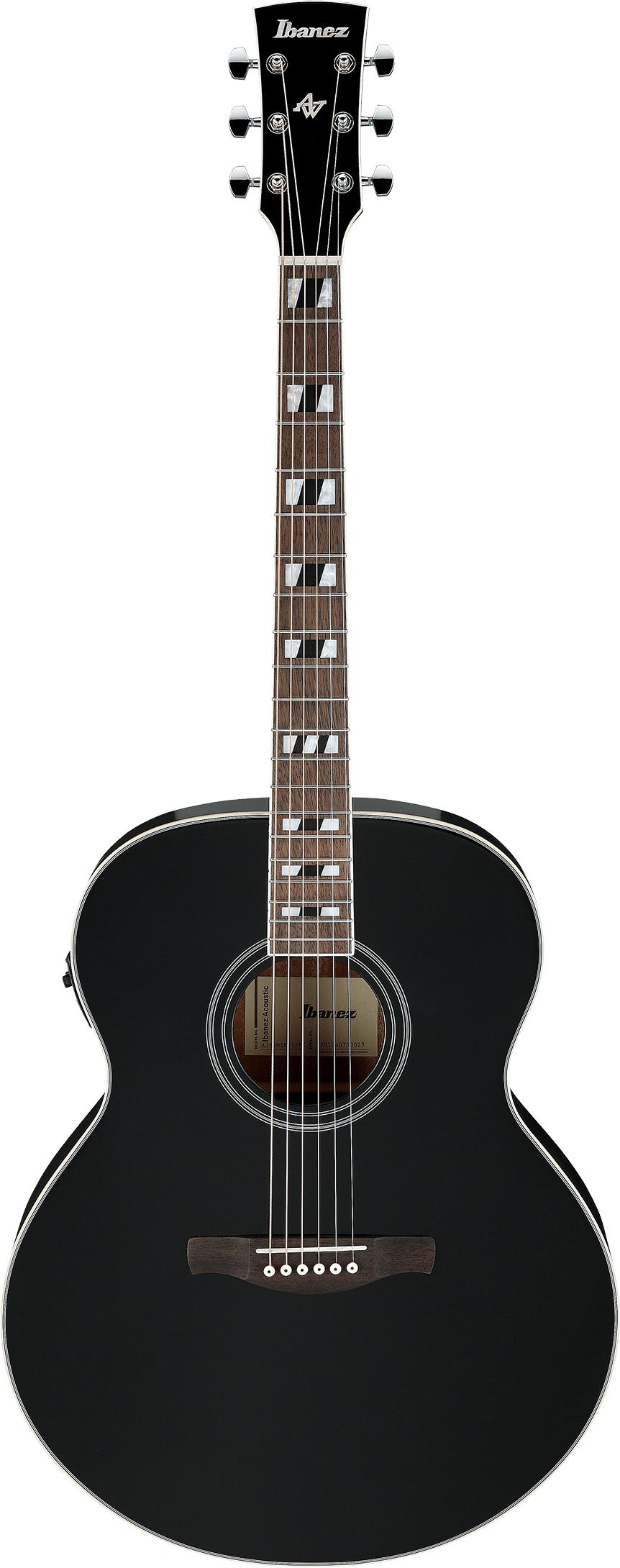 Ibanez AJ70M1E-BK Artwood Electro Acoustic Guitar in Black High Gloss - AJ70M1E-BK-Front.jpg