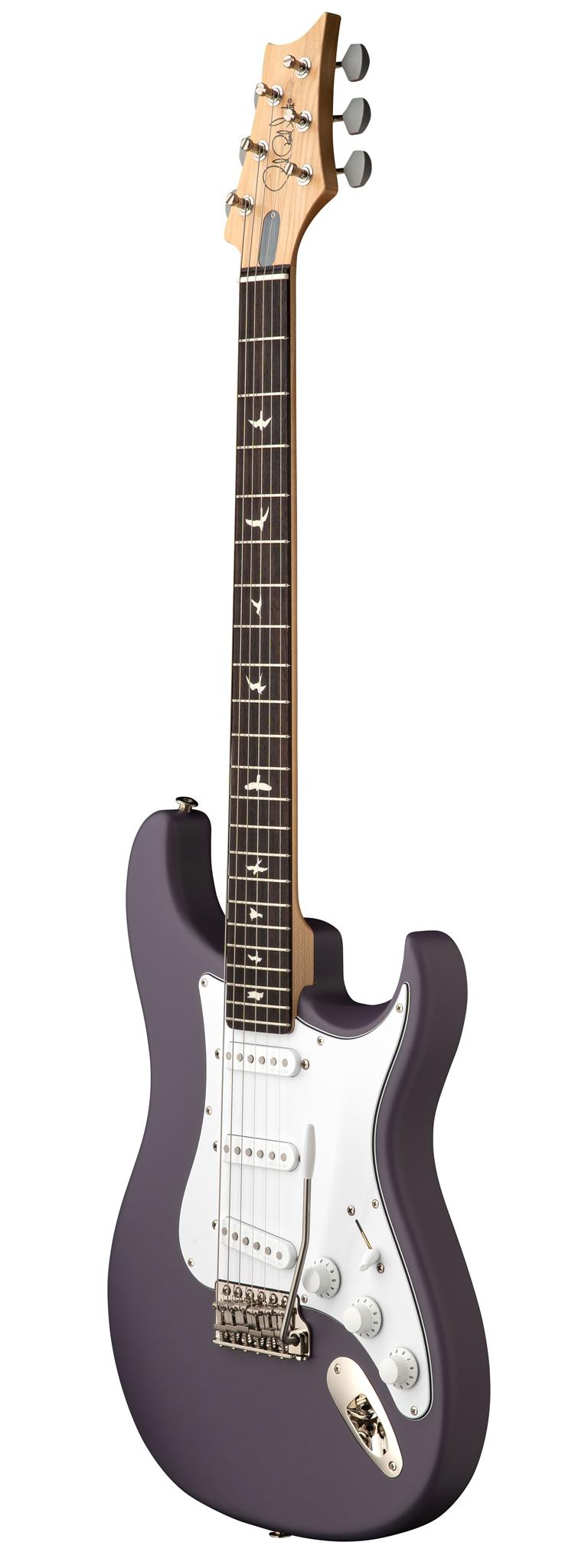 PRS John Mayer Silver Sky Electric Guitar in Black Plum Satin - Silver Sky Satin Black Plum_3quarters.jpg