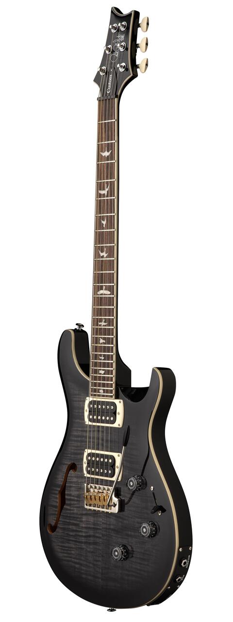 PRS SE Custom 24 Semi-Hollow Piezo Electric Guitar in Charcoal Burst (2026) - SE Custom 24 Semi-Hollow Piezo Charcoal Burst_3quarters.jpg