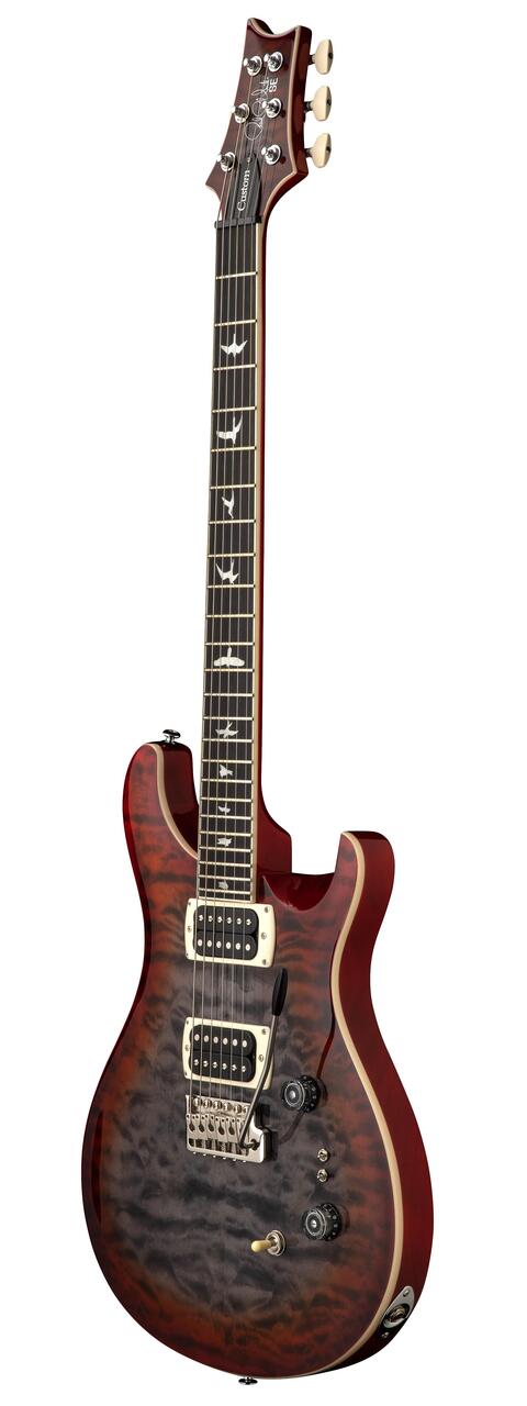 PRS SE Custom 24-08 Quilt Electric Guitar in Charcoal Cherry Burst (2026) - SE Custom 24-08 Quilt Charcoal Cherry Burst_3quarters.jpg