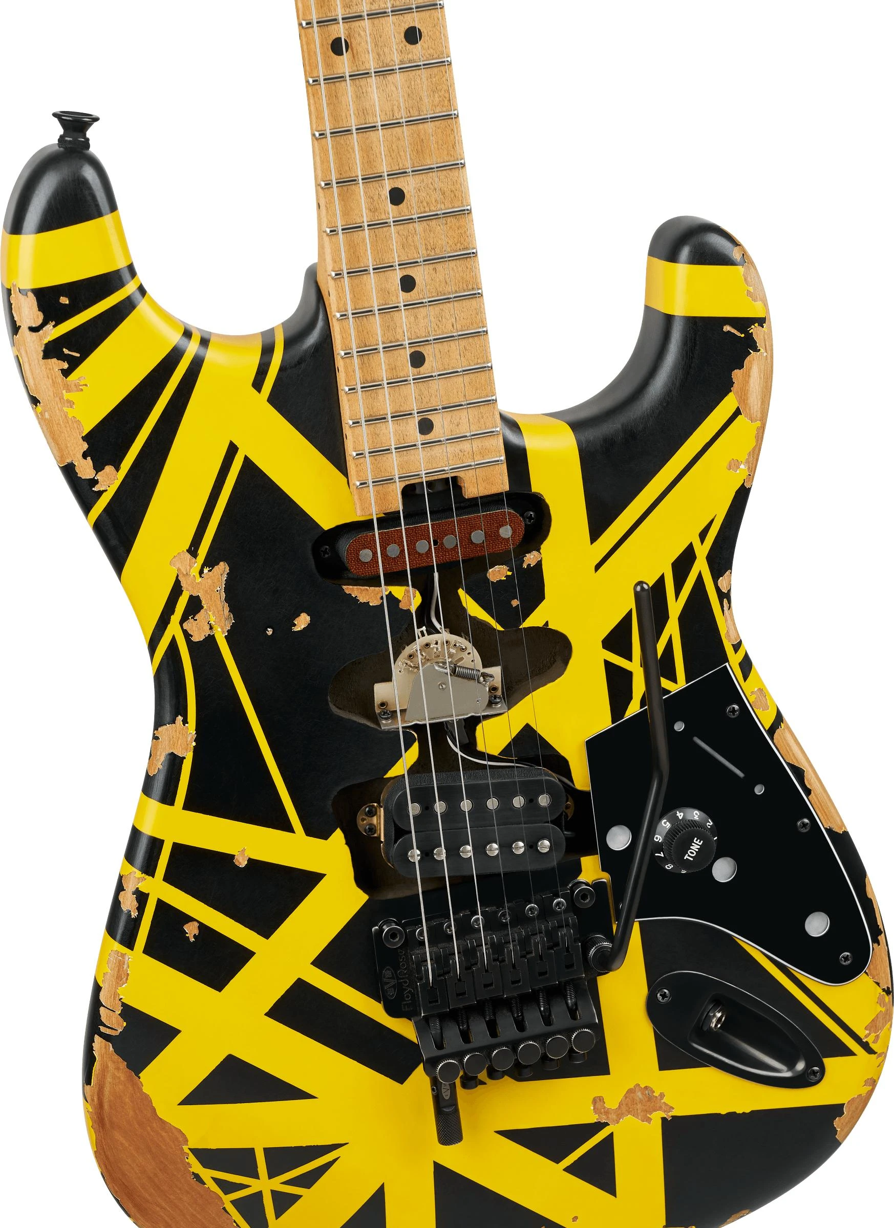 EVH Striped Series Frankenstein Frankie Electric Guitar in Black with Yellow Stripes Aged - 5107900528_jac_ins_fbd_1_nr.jpg