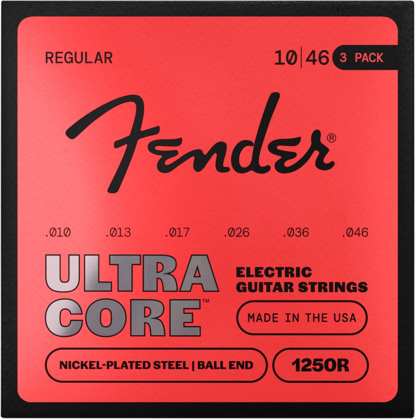 Fender UltraCore 1250 Ball End Electric Guitar Strings (10-46), 3-Pack - 0730250606_1.jpg