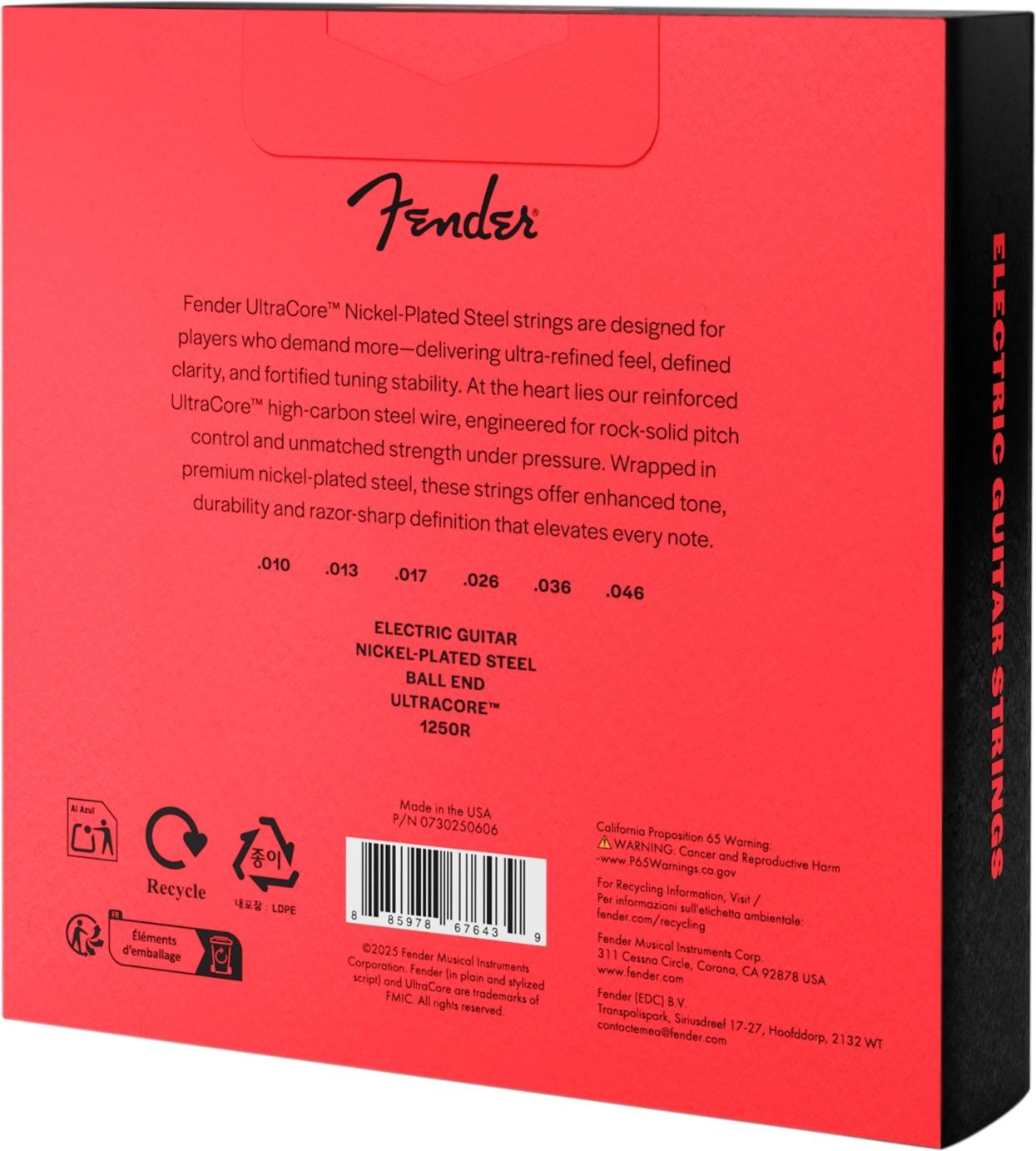 Fender UltraCore 1250 Ball End Electric Guitar Strings (10-46), 3-Pack - 0730250606_2.jpg