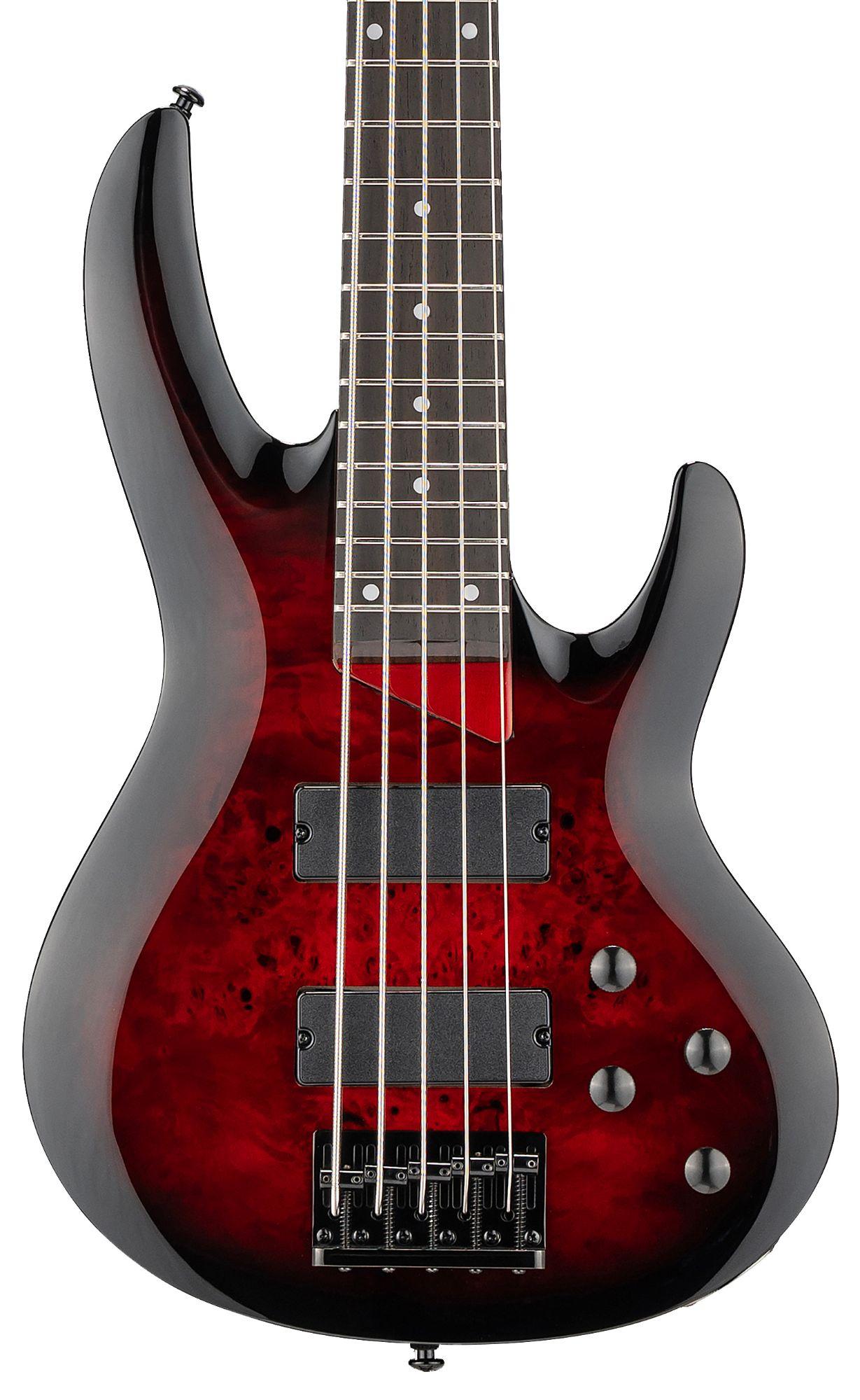 ESP LTD B-205DX 5-String Bass Guitar in Red Burst - Andertons Music Co