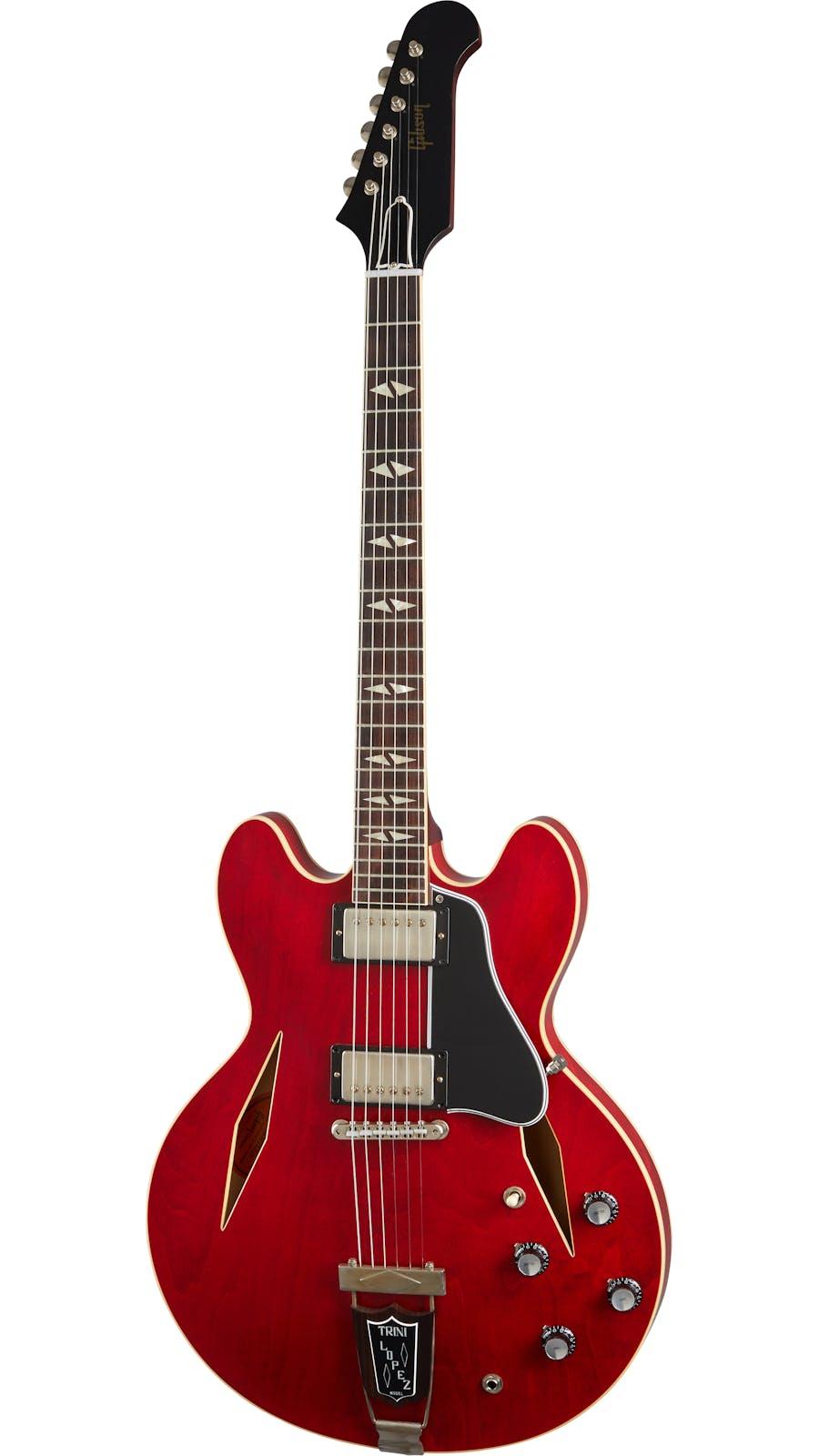 Gibson Custom Shop 1964 Trini Lopez Standard Reissue VOS Semi-Hollow Electric Guitar in Sixties Cherry - 493490-64ESTLVOSCNH1-Front.jpg