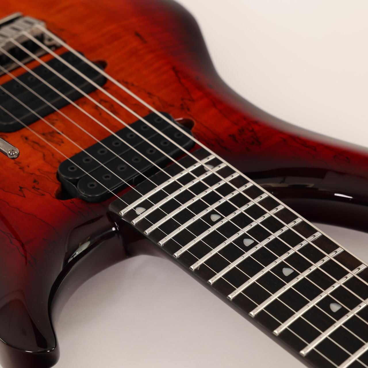 B Stock : Sterling by Music Man Majesty MAJ270X Spalted Maple Blood Orange Burst 001 - B-STMAJ270X-0001 (11).jpg