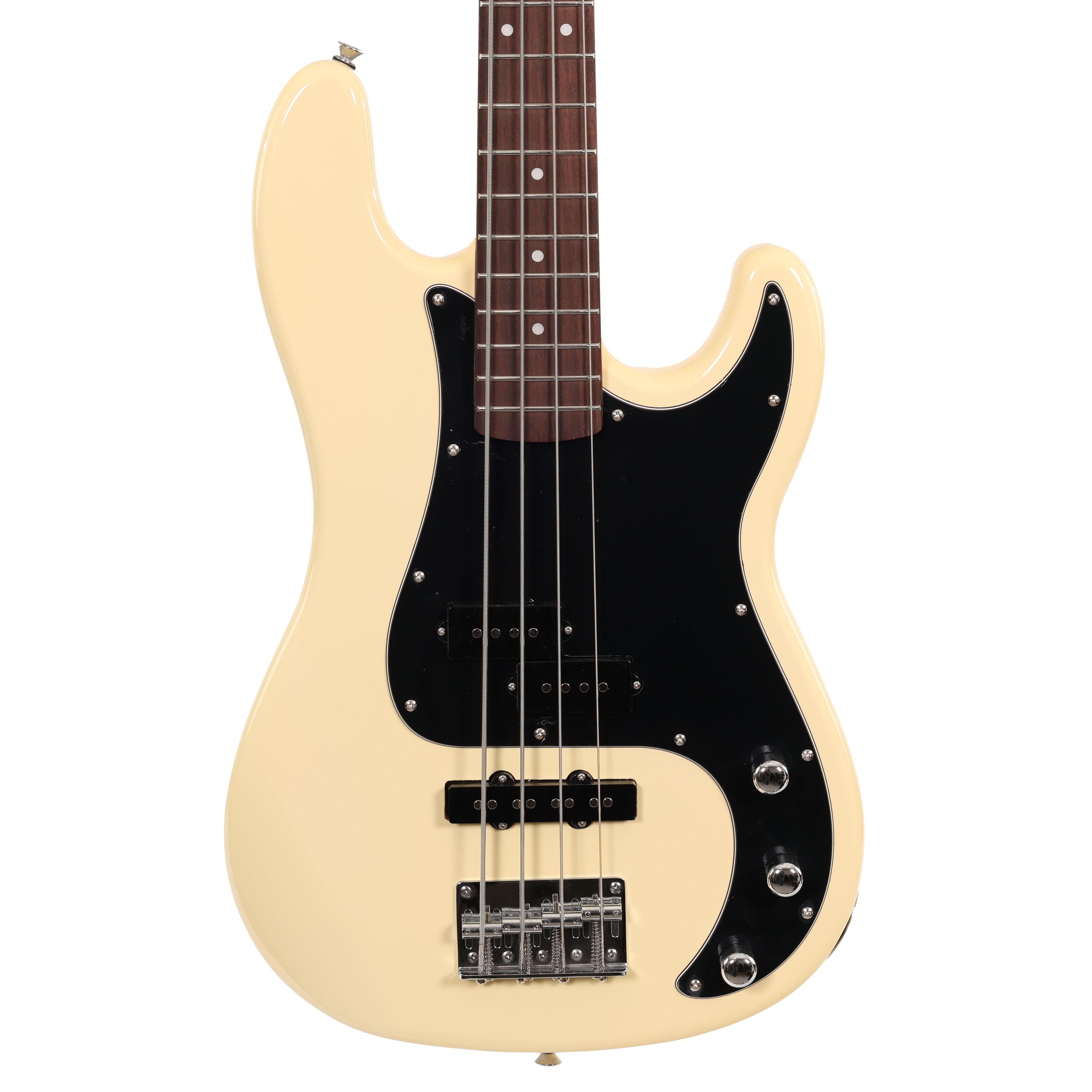 B Stock : Eastcoast PJ4 Electric Bass in Vintage White Black Guard Rosewood Fretboard 002 - B-EC-PJ4-VT-0002 (2).jpg