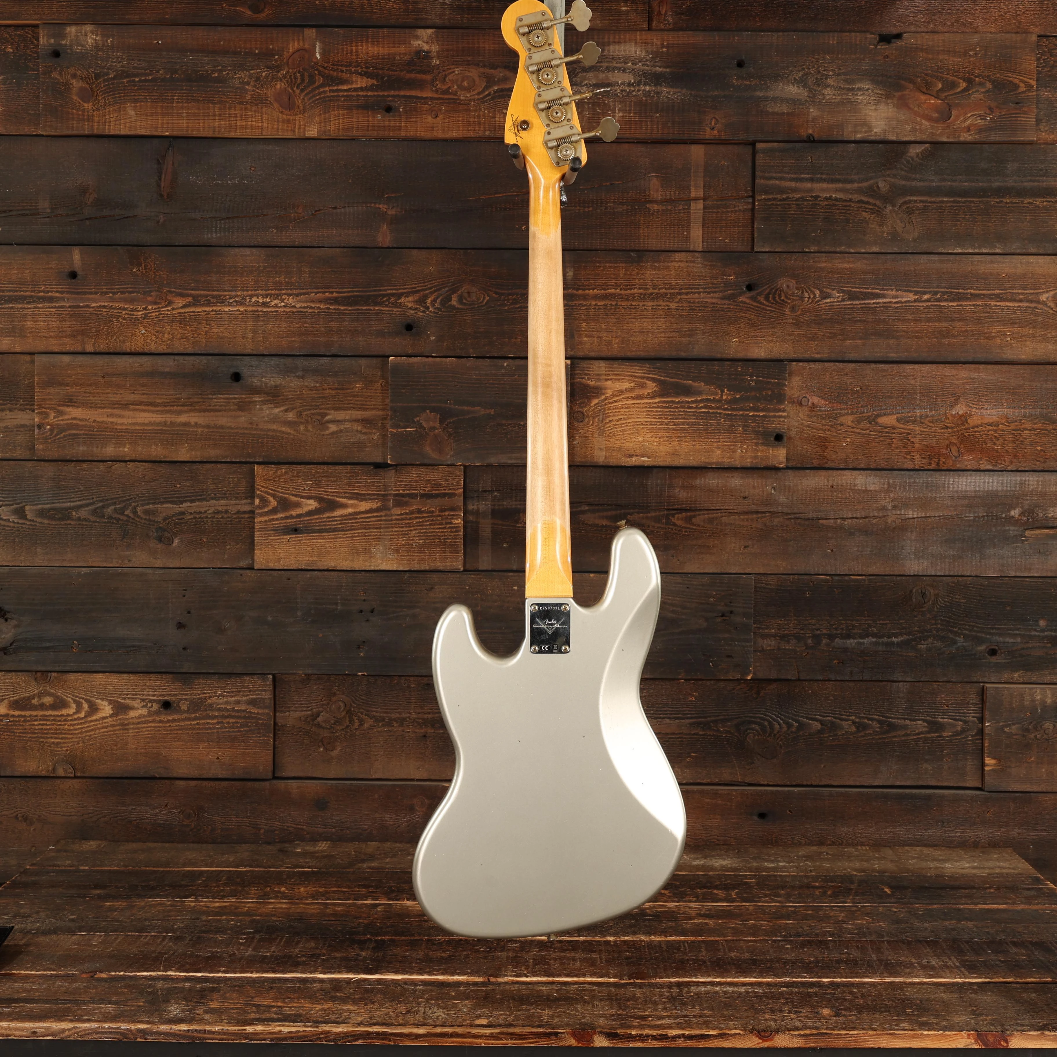 Fender Custom Shop '65 Journeyman Relic Jazz Bass in Faded Inca Silver - CZ587331 (5).jpg