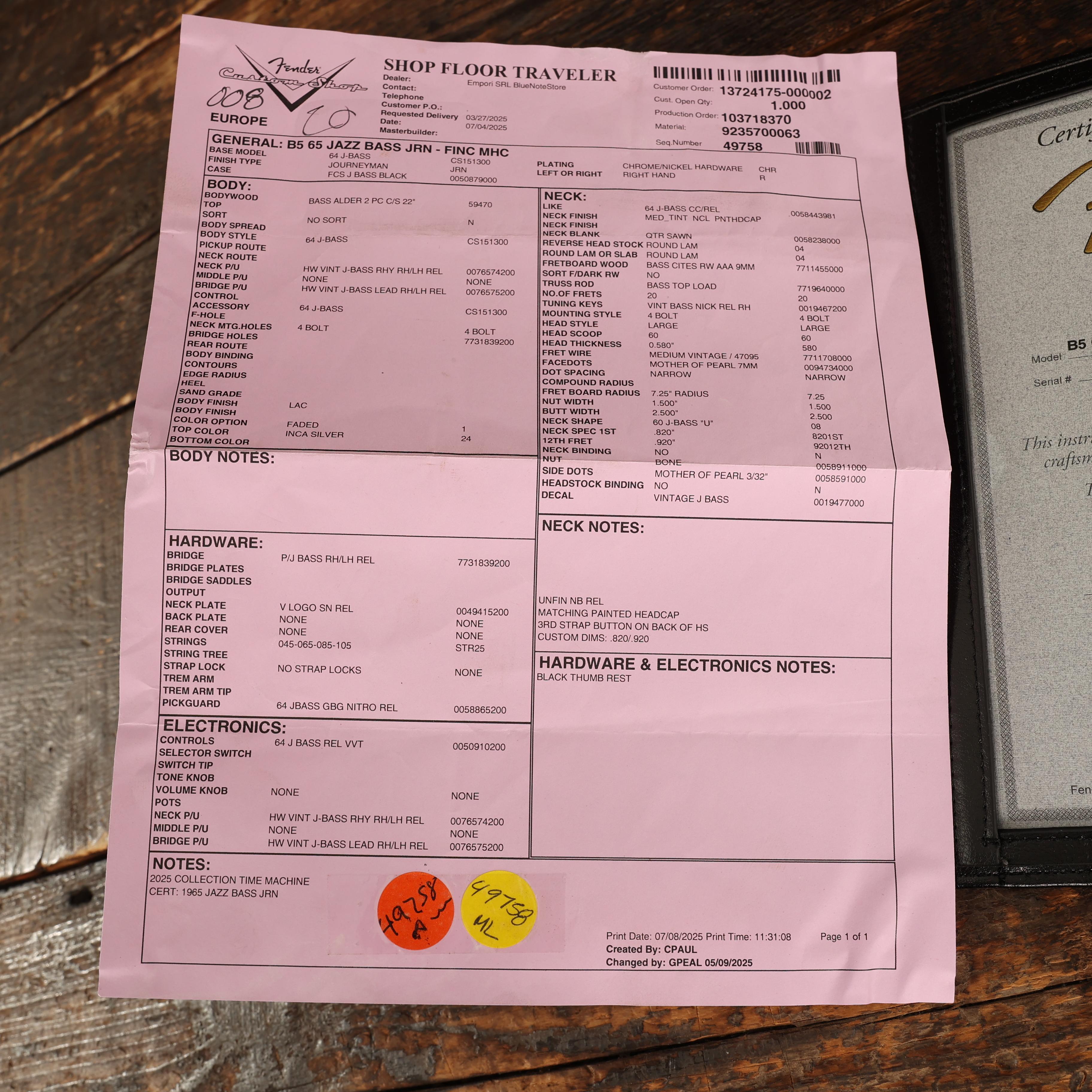 Fender Custom Shop '65 Journeyman Relic Jazz Bass in Faded Inca Silver - CZ587331 (8).jpg