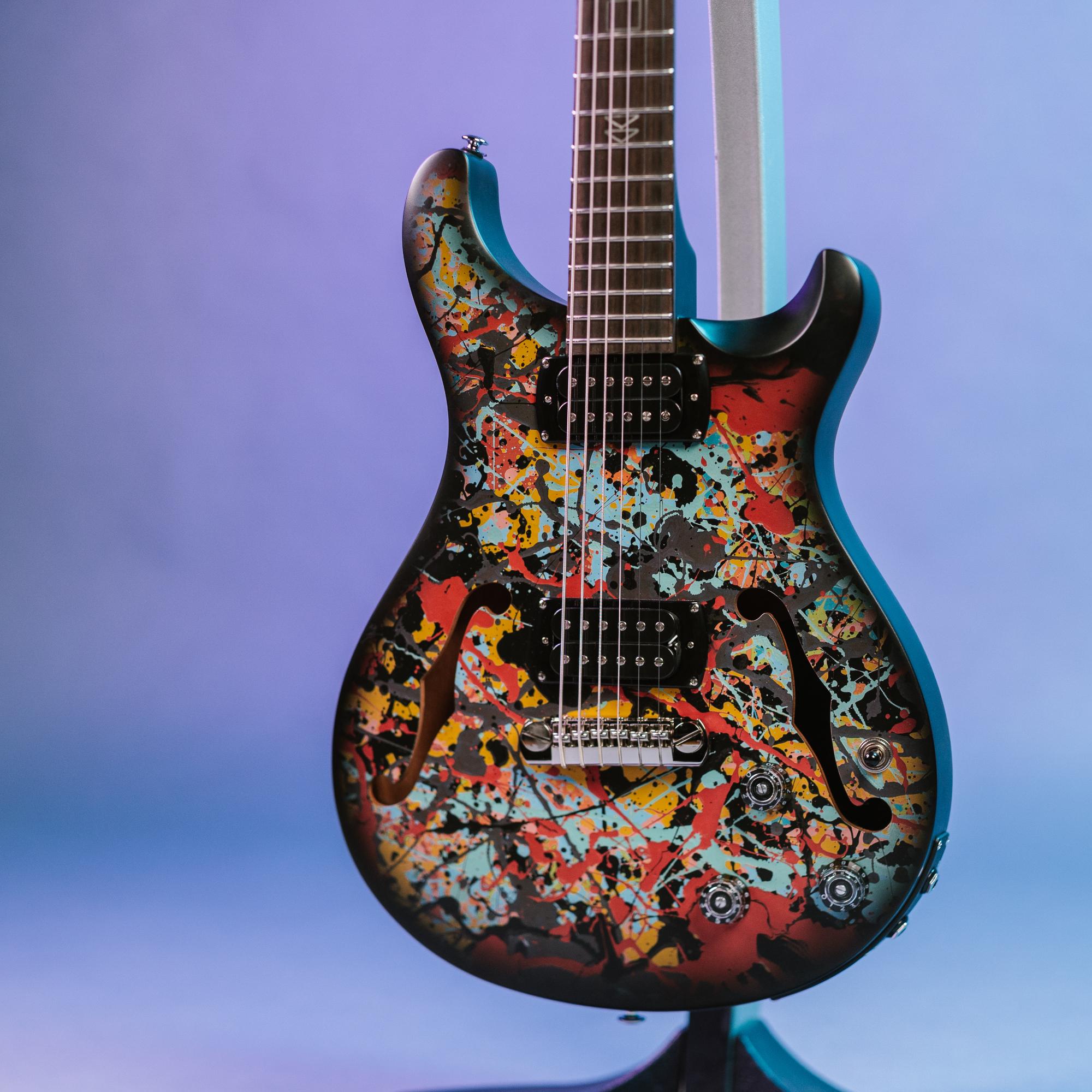 PRS SE Ed Sheeran Hollowbody I Piezo Baritone Electric Guitar in Cosmic Splash - 116657ES-Right-Angle.jpg