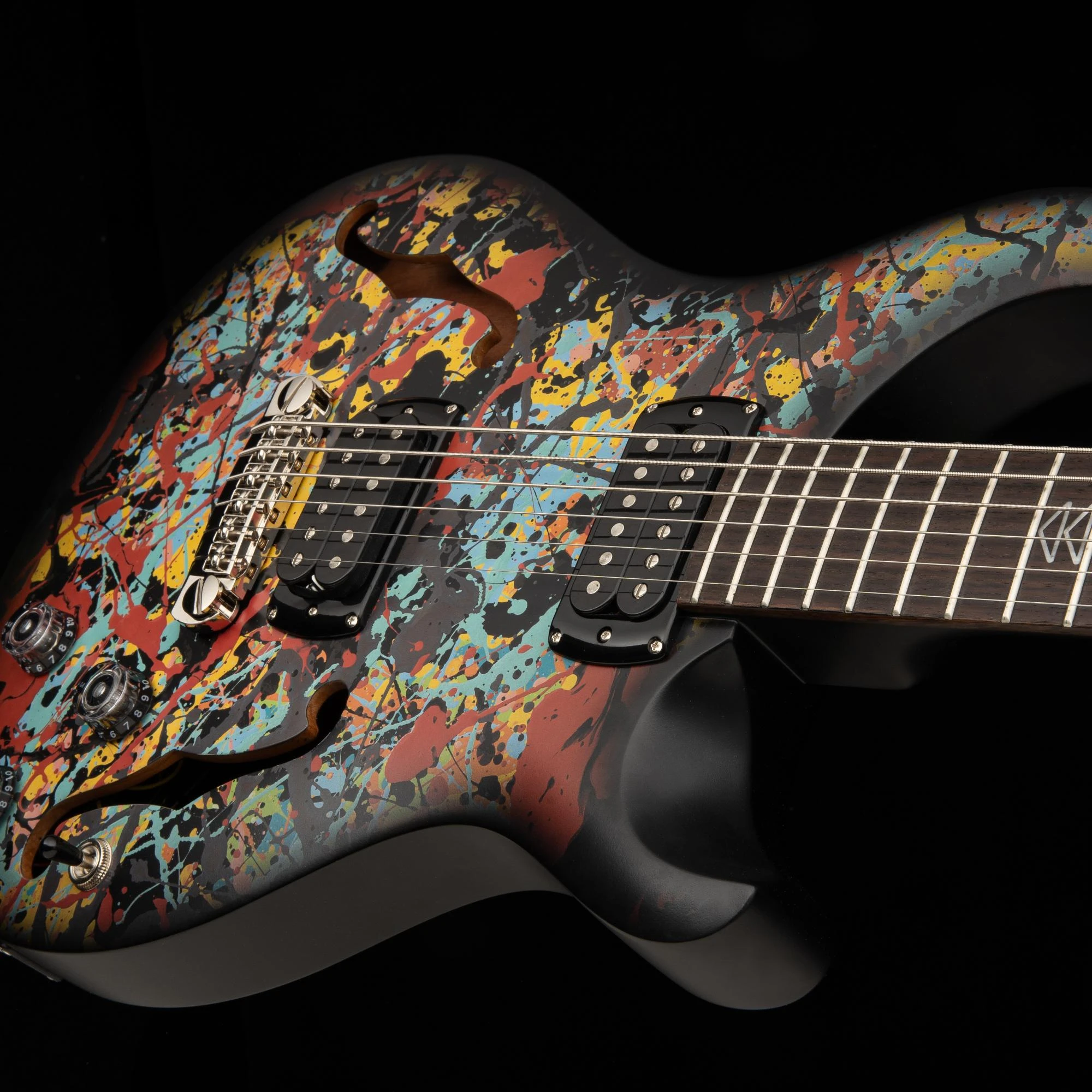 PRS SE Ed Sheeran Hollowbody I Piezo Baritone Electric Guitar in Cosmic Splash - 116657ES-Beauty-Angle.jpg