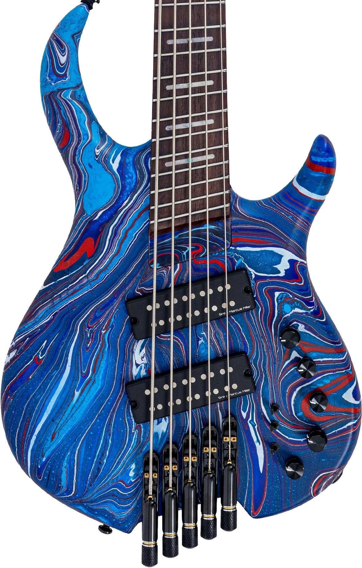 Sire M6 Headless 5 Bass Guitar in Blue Swirl - M65HBLSW_1.jpg