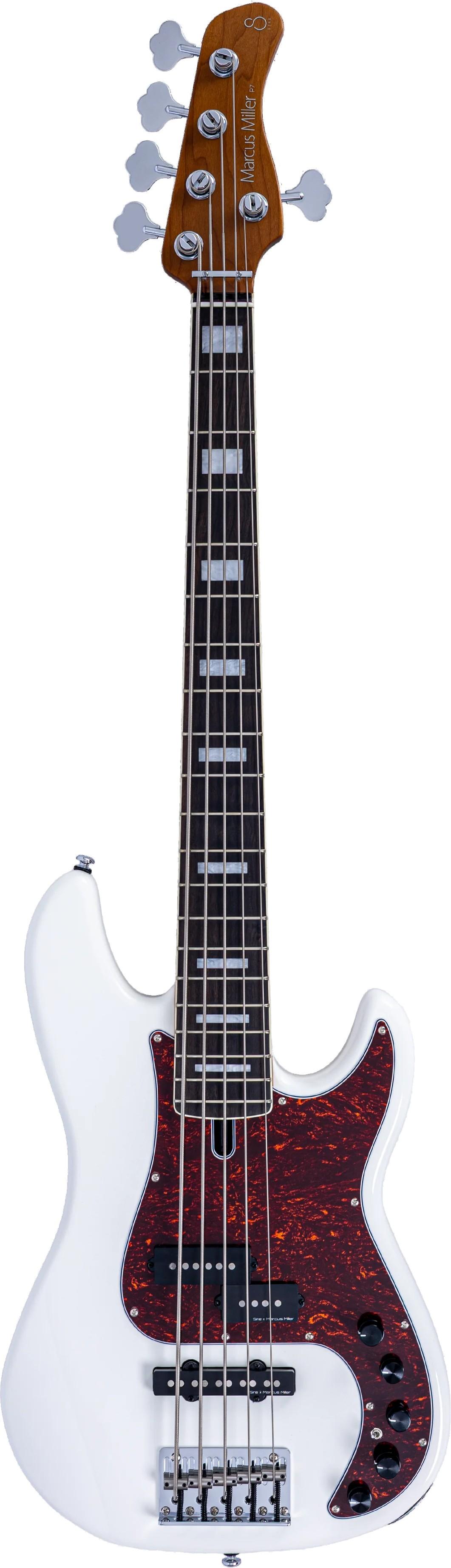 Sire P7 Alder 5 New Gen 5-String Bass Guitar in Antique White