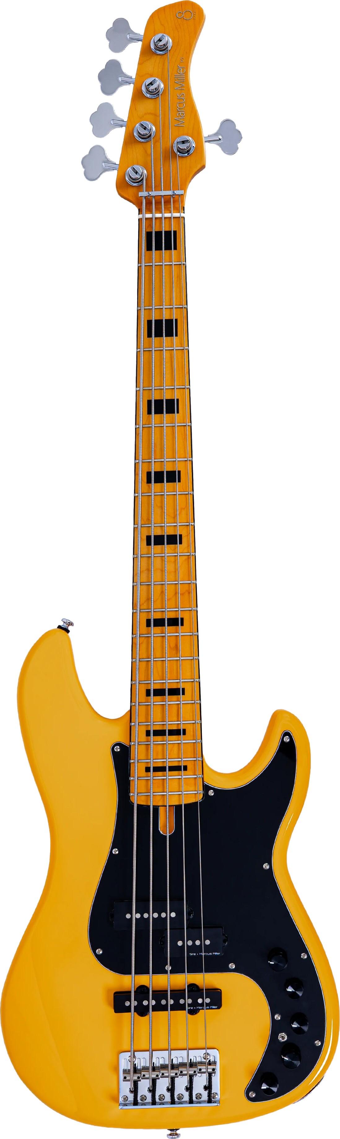 Sire P7 Alder 5 New Gen 5-String Bass Guitar in Sunshine Yellow