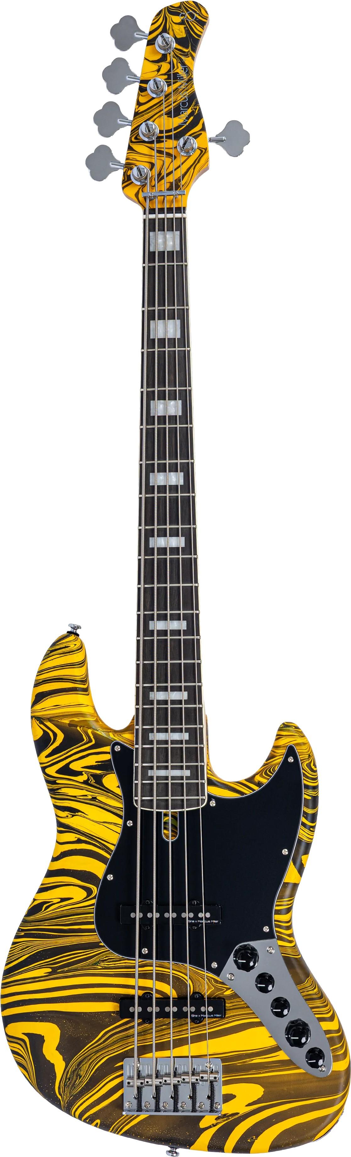 Sire V7 Alder 5 New Gen 5-String Bass Guitar in Yellow Swirl