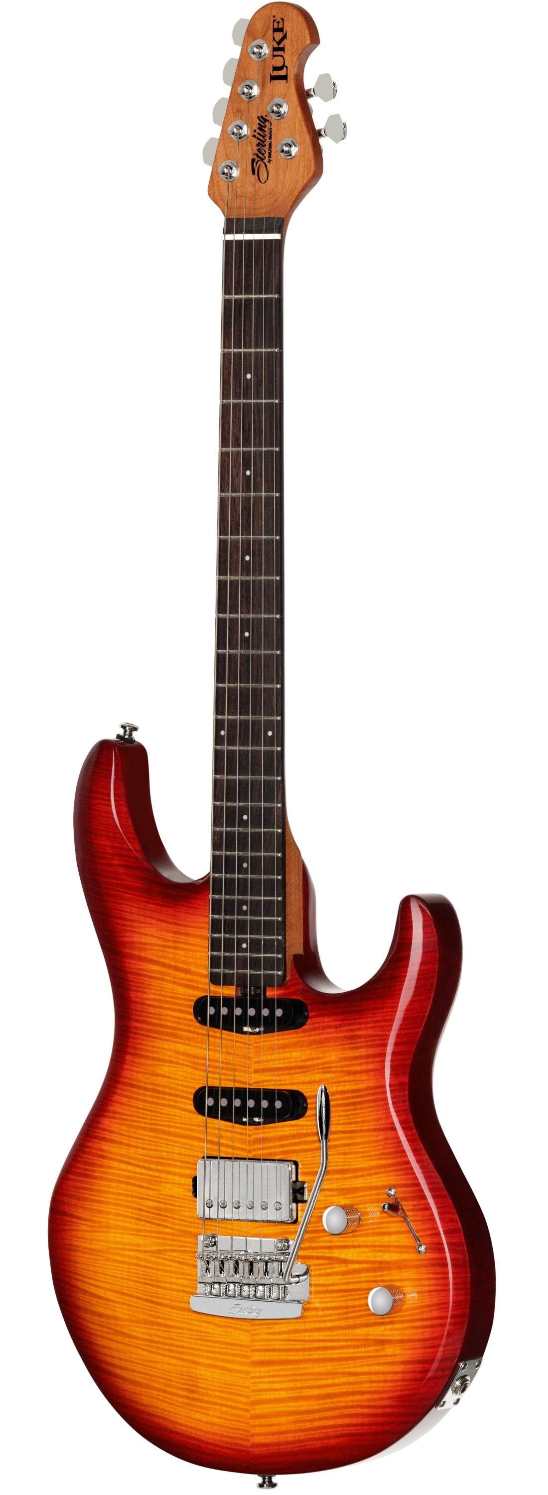 Sterling by Music Man Luke HSS Electric Guitar in Heritage Cherry