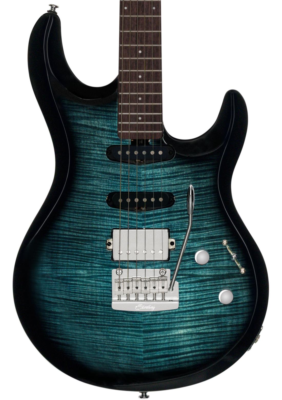 Sterling by Music Man Luke HSS Electric Guitar in Yucatan Blue