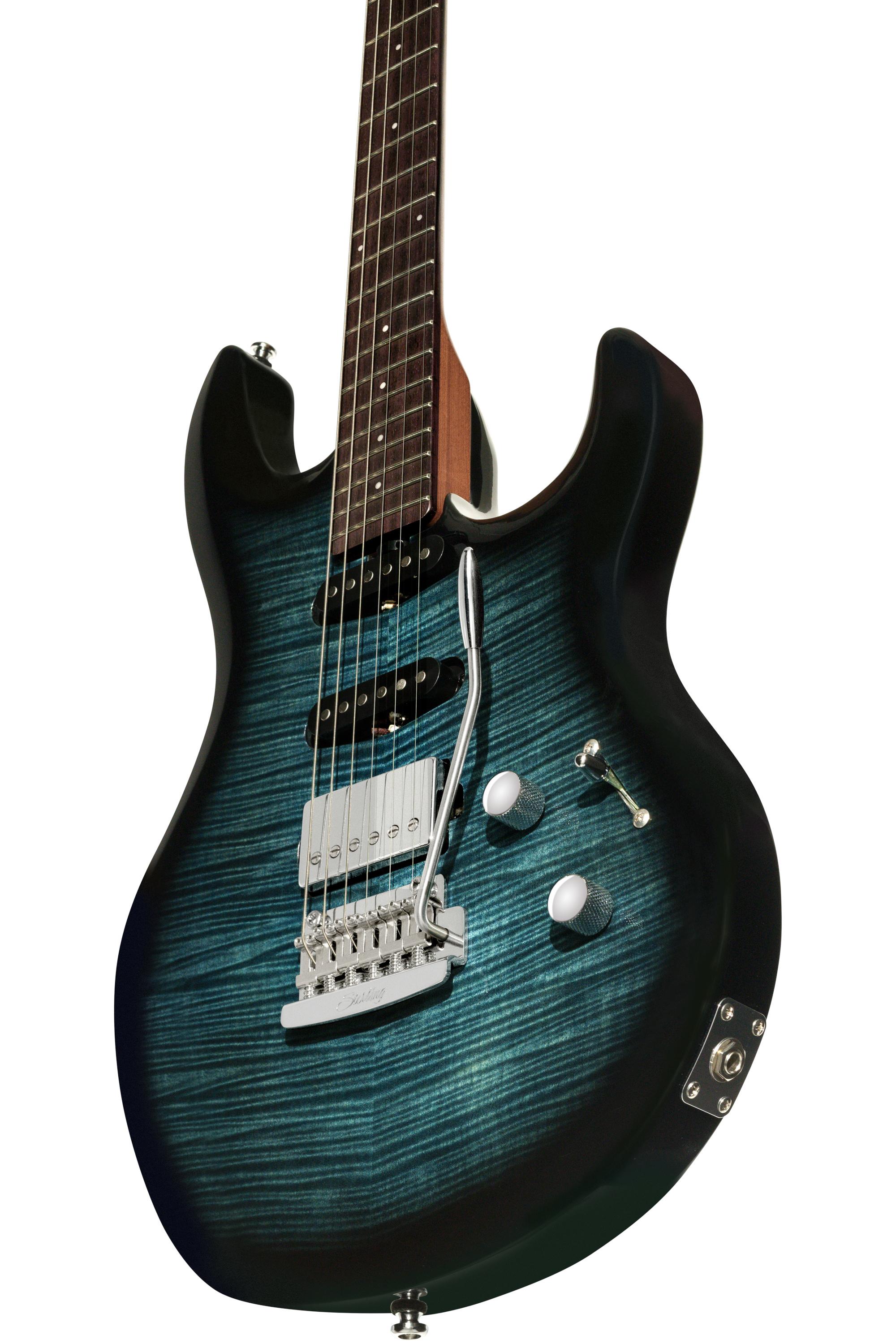 Sterling by Music Man Luke HSS Electric Guitar in Yucatan Blue