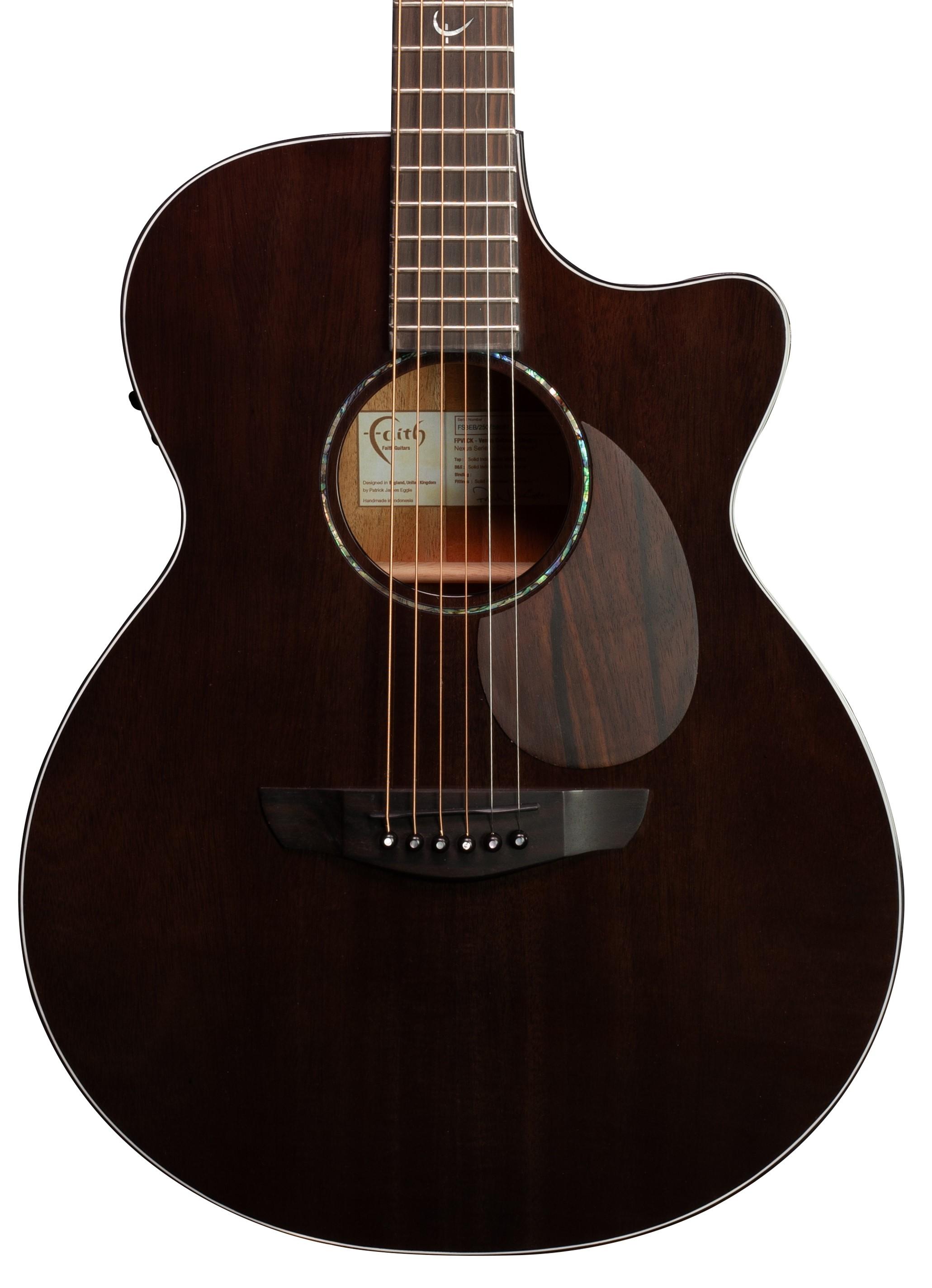Faith Nexus Series Venus Cutaway Electro Acoustic in Thru-Black - FPVECK---Front-Straight-M cropped.jpg