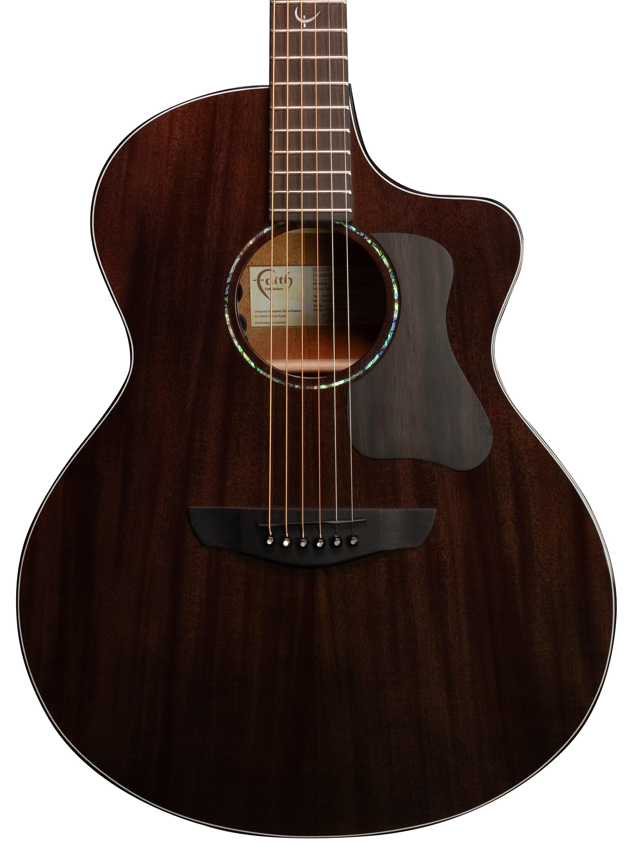 Faith Nexus Series Neptune Cutaway Electro Acoustic in Thru-Black - FPNCECK---Front-Flat-M cropped.jpg